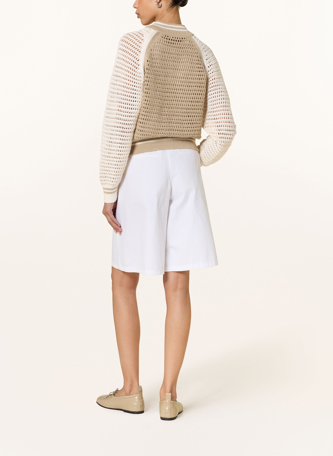 DRYKORN Häkelblouson NALFY: HELLBRAUN / CREME