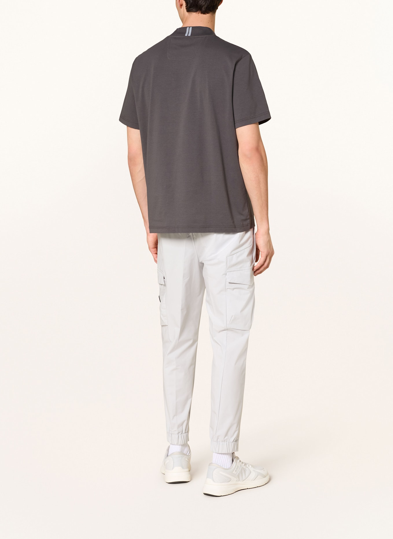 BOSS T-Shirt COLLAR ZONE: DUNKELGRAU