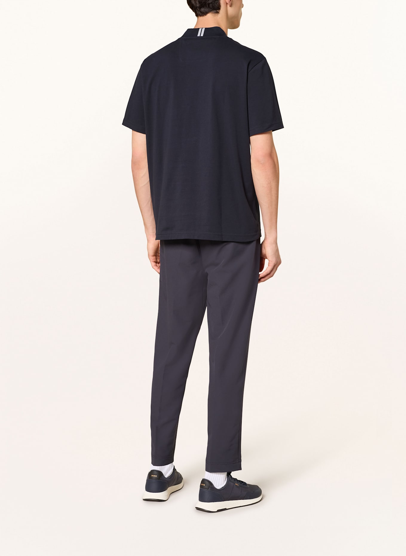BOSS T-Shirt COLLAR ZONE: DUNKELBLAU