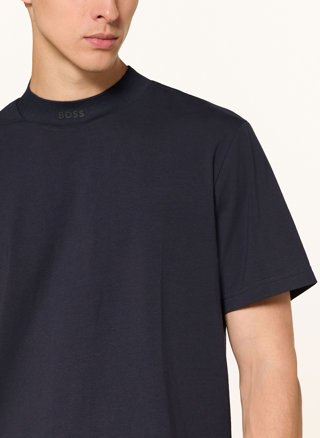 BOSS T-Shirt COLLAR ZONE: DUNKELBLAU
