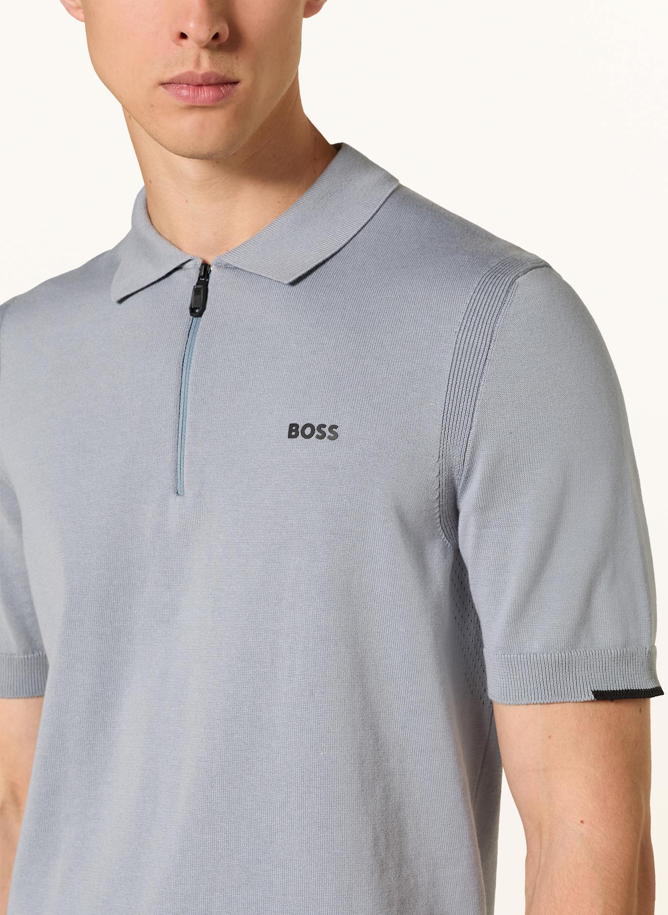 BOSS Strick-Poloshirt EVER: GRAU
