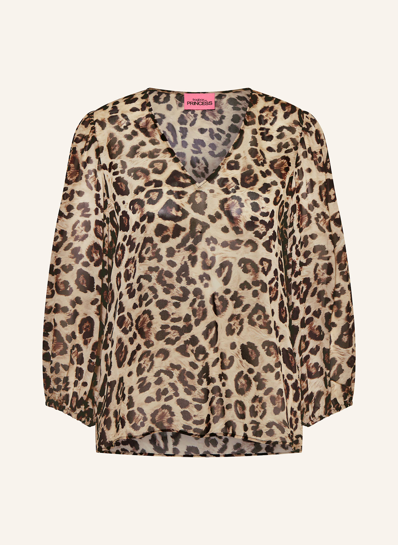 FrogBox Blusenshirt mit 3/4-Arm: BEIGE / BRAUN / SCHWARZ