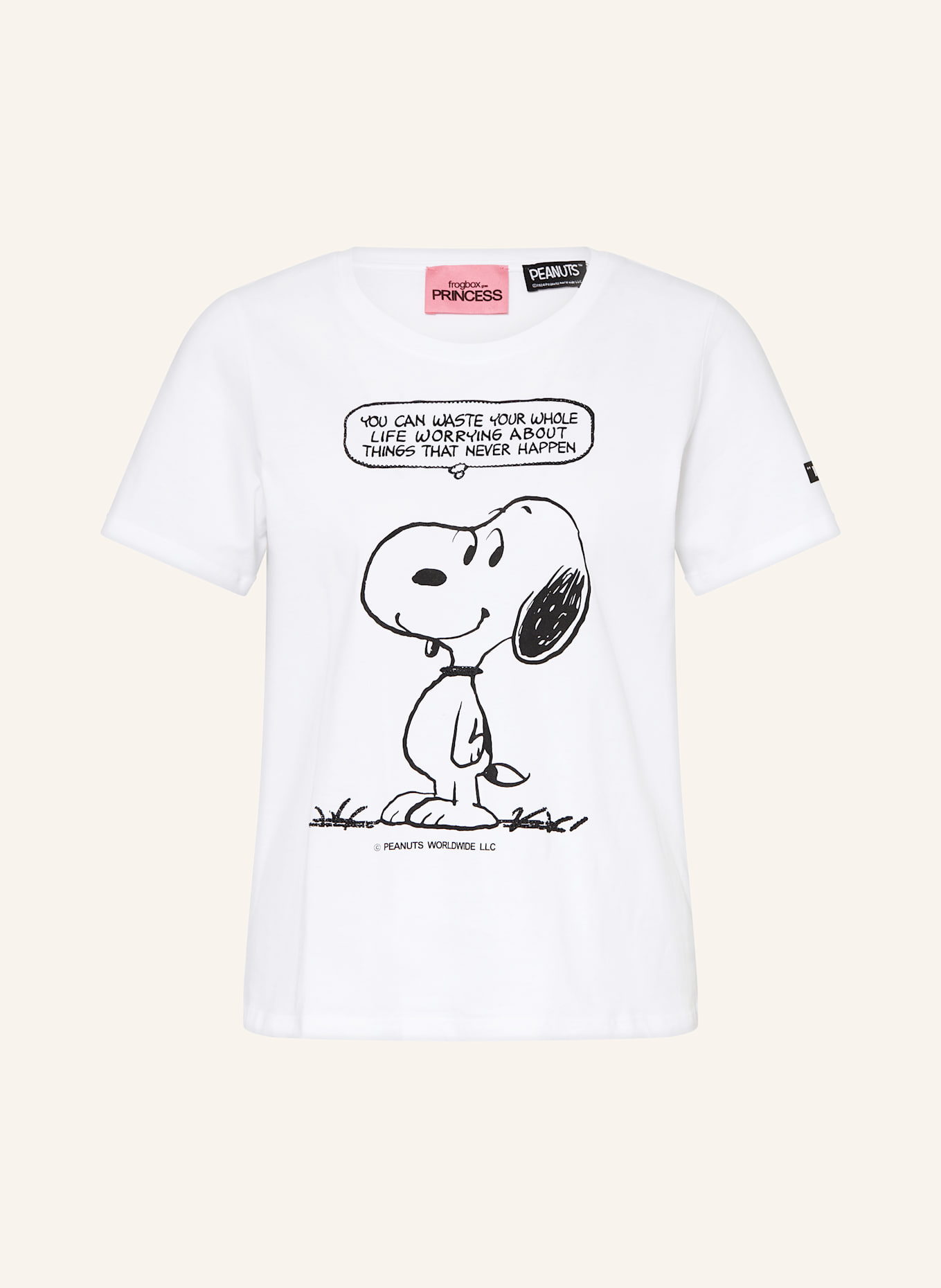 FrogBox SNOOPY T-shirt with decorative gems: WHITE / BLACK