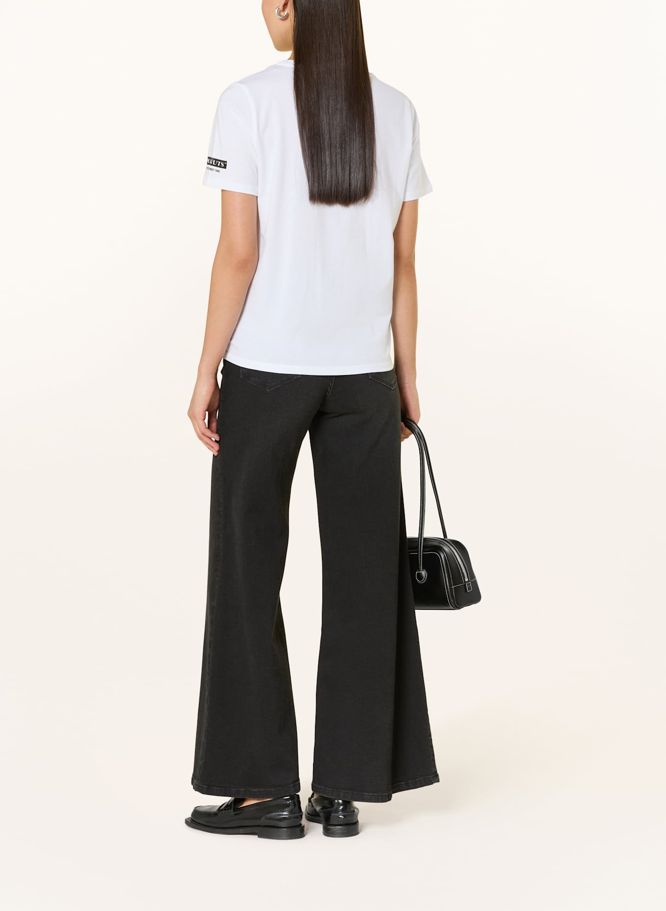 FrogBox SNOOPY T-shirt with decorative gems: WHITE / BLACK