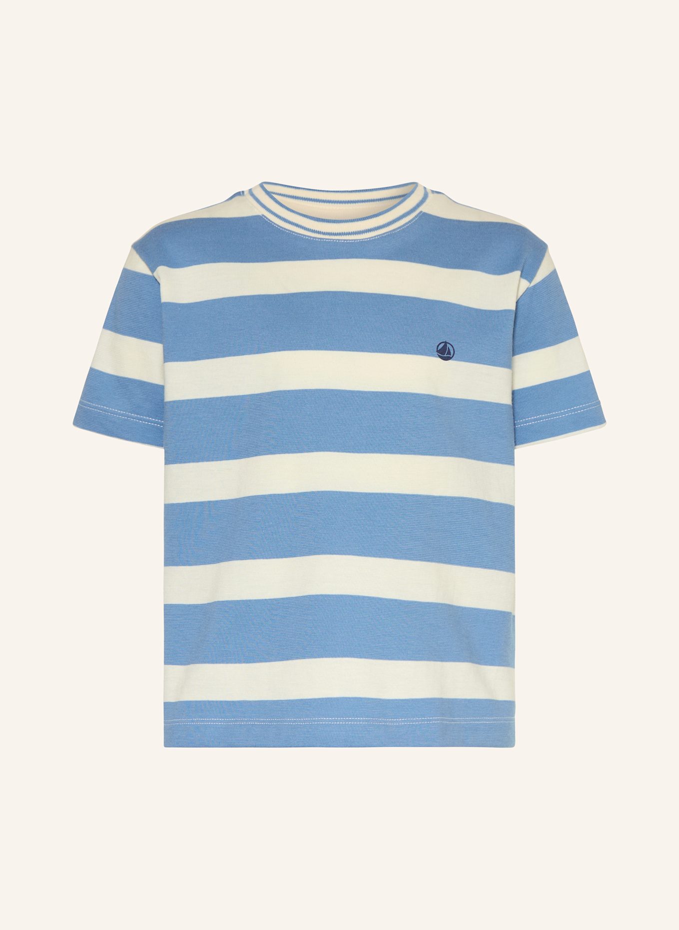 PETIT BATEAU T-Shirt: HELLBLAU / ECRU