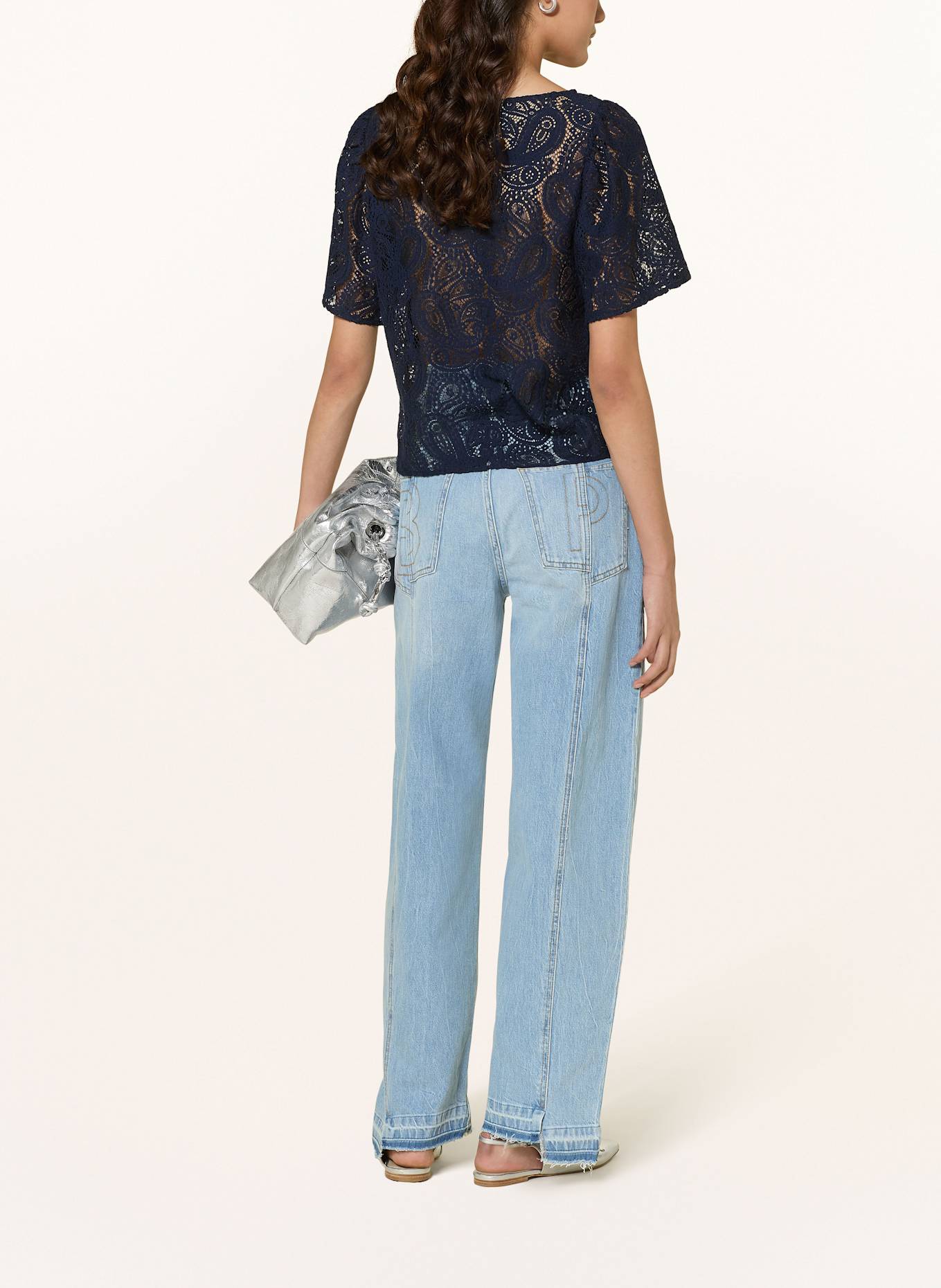 BAUM UND PFERDGARTEN T-Shirt MERA aus Spitze: DUNKELBLAU