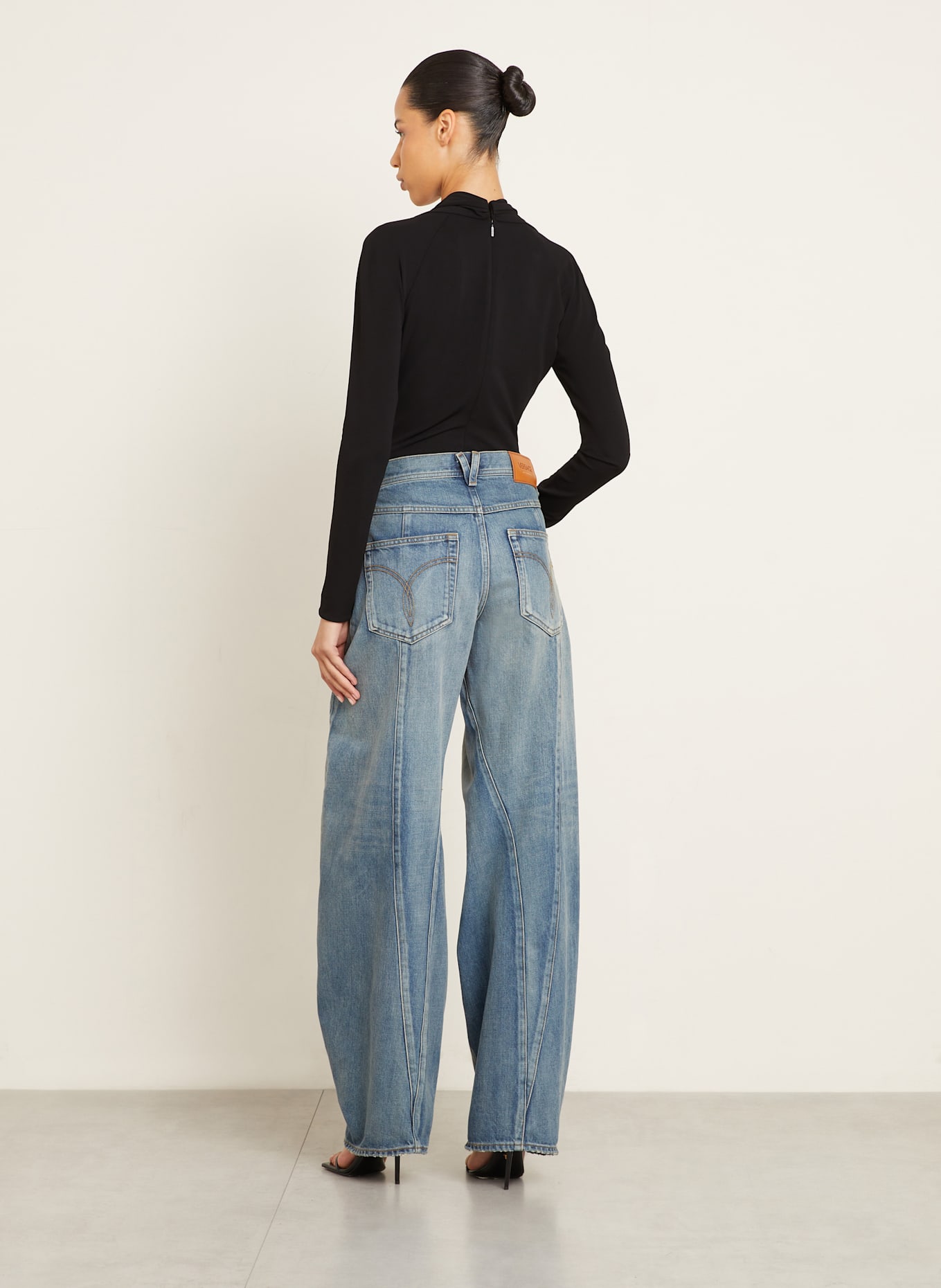 VERSACE Barrel Jeans: 1D800 Medium Blue