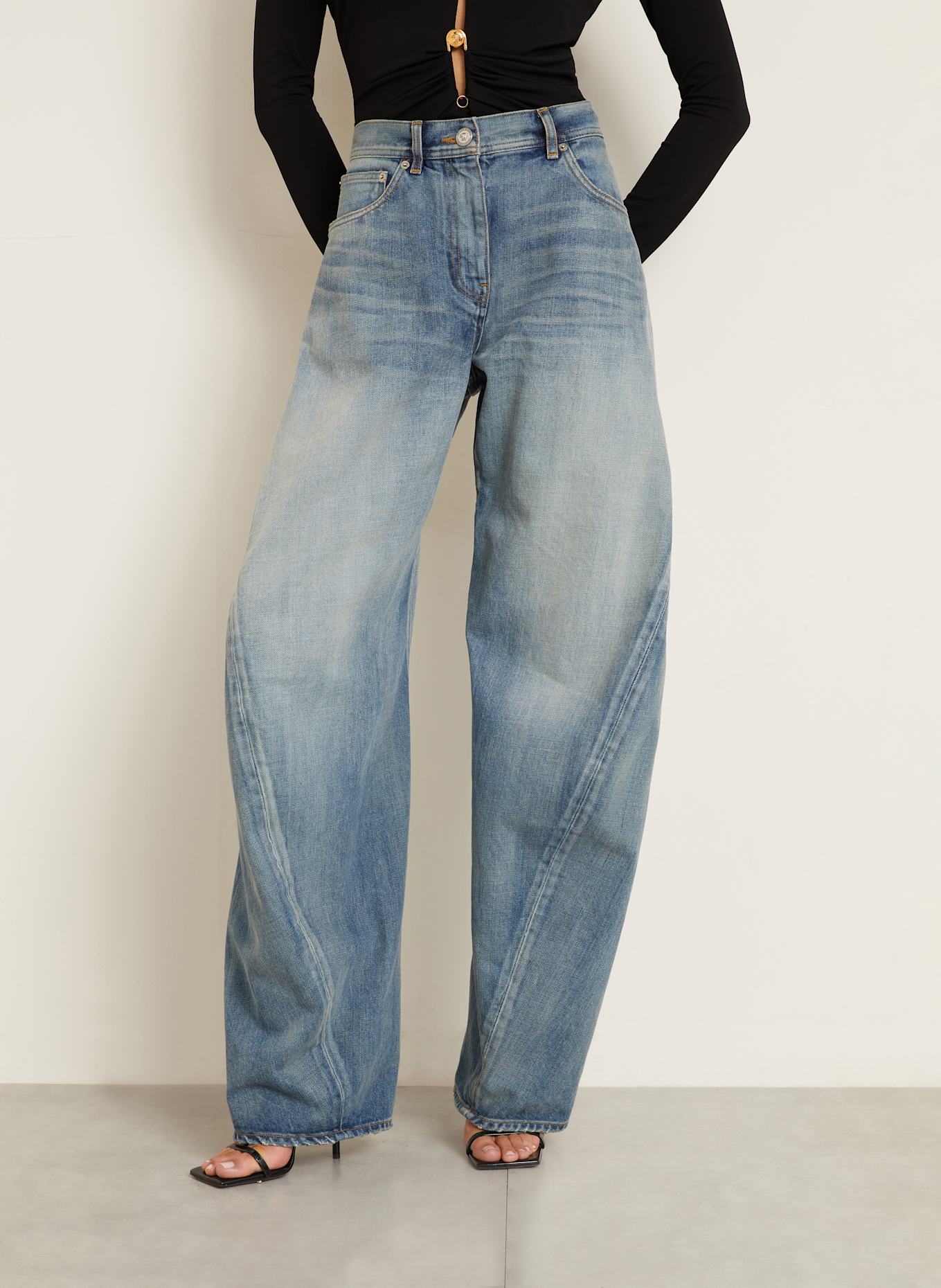 VERSACE Barrel Jeans: 1D800 Medium Blue