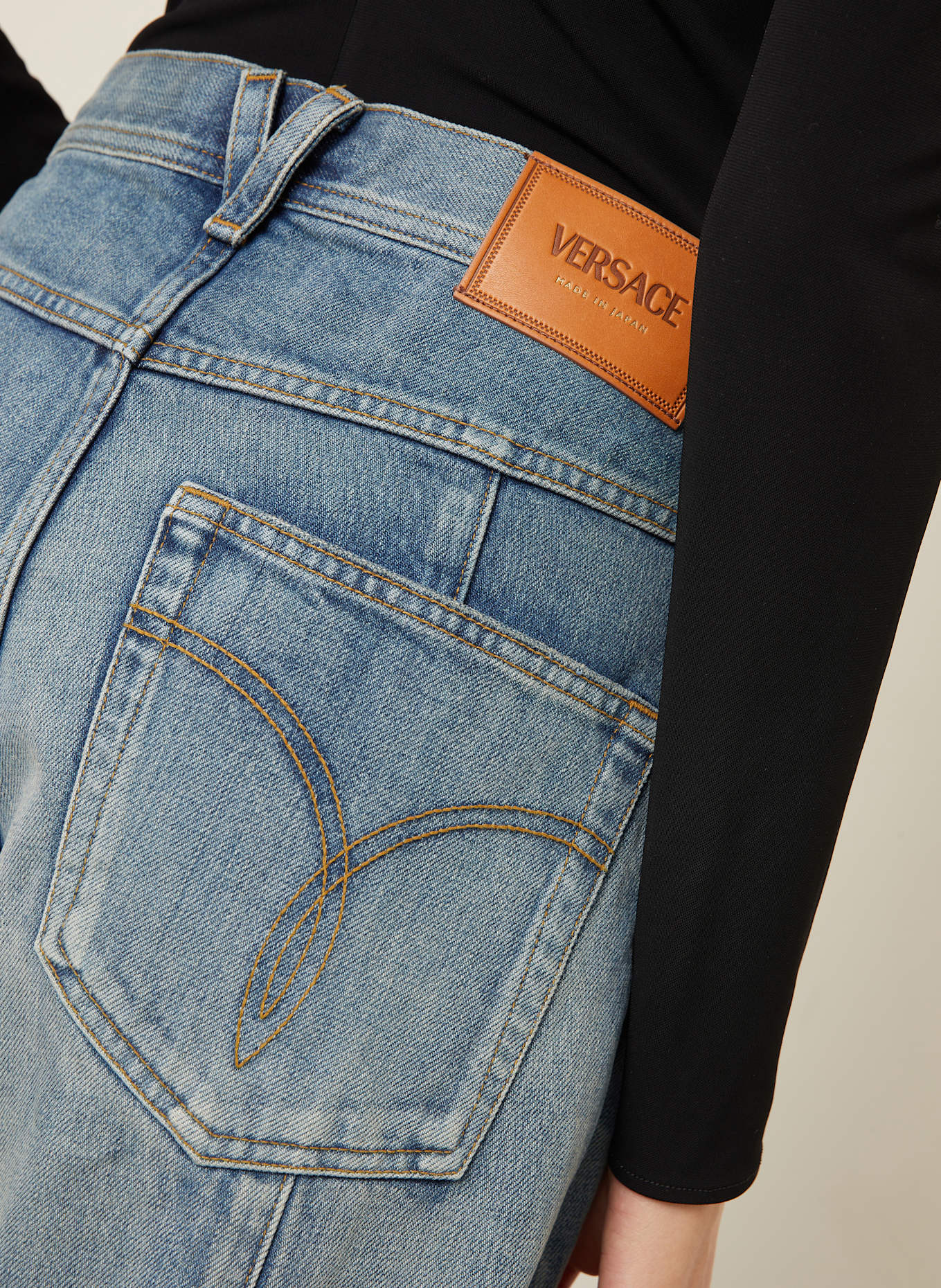 VERSACE Barrel Jeans: 1D800 Medium Blue