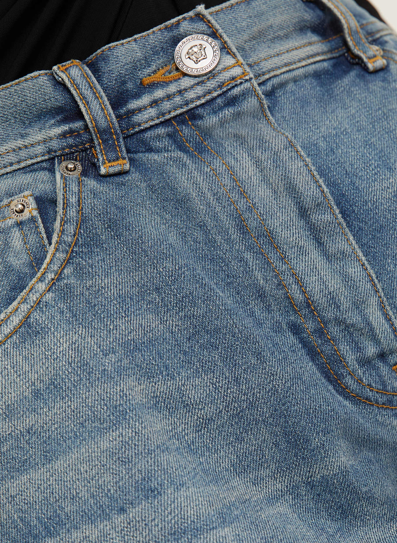 VERSACE Barrel Jeans: 1D800 Medium Blue