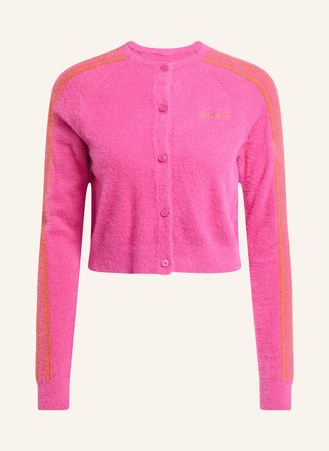 adidas Originals Strickjacke FLUFFY KNITTED: PINK / ORANGE