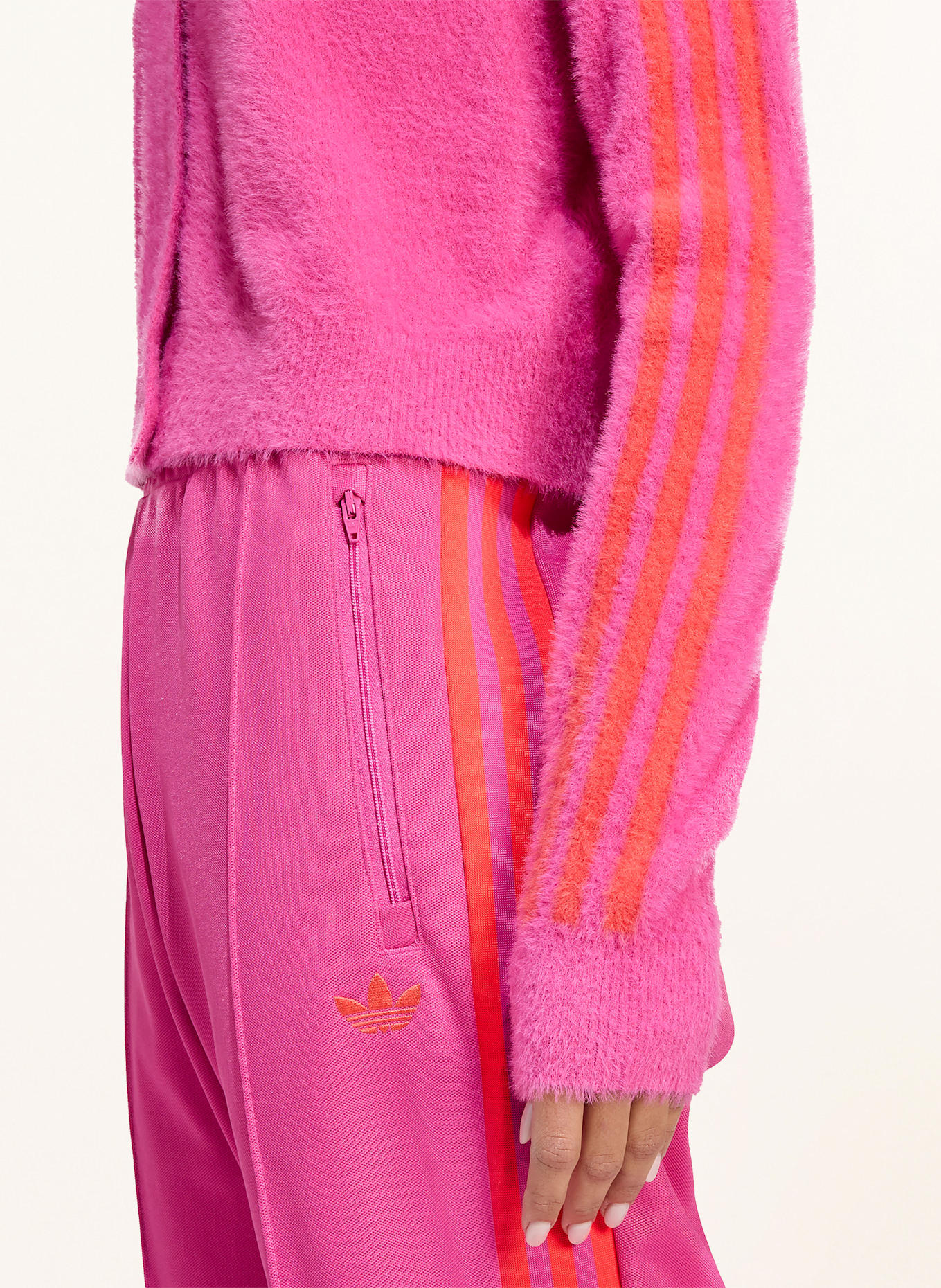 adidas Originals Strickjacke FLUFFY KNITTED: PINK / ORANGE