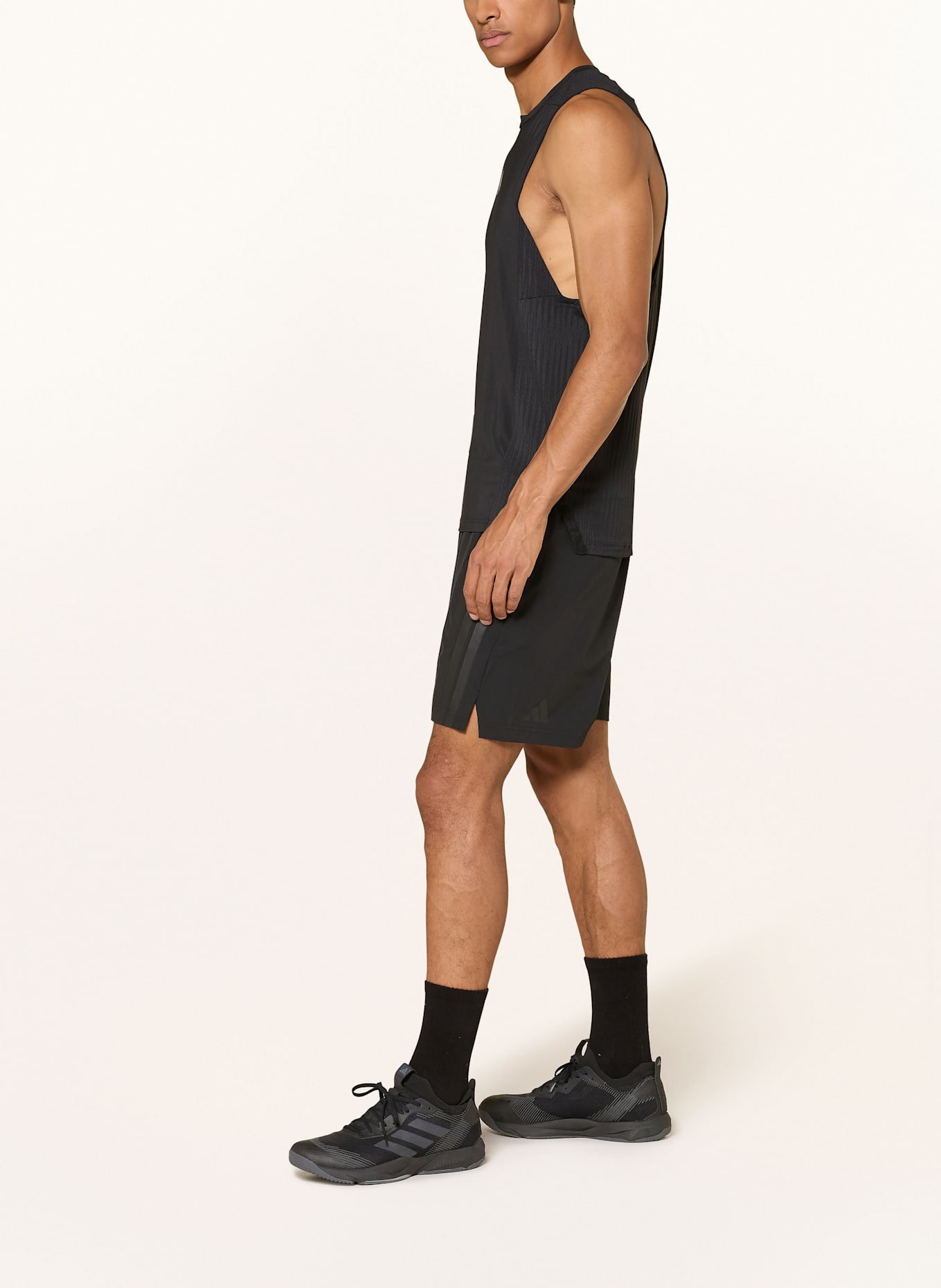 adidas Trainingsshorts DDESIGNED FOR TRAINING 3 STRIPES: SCHWARZ