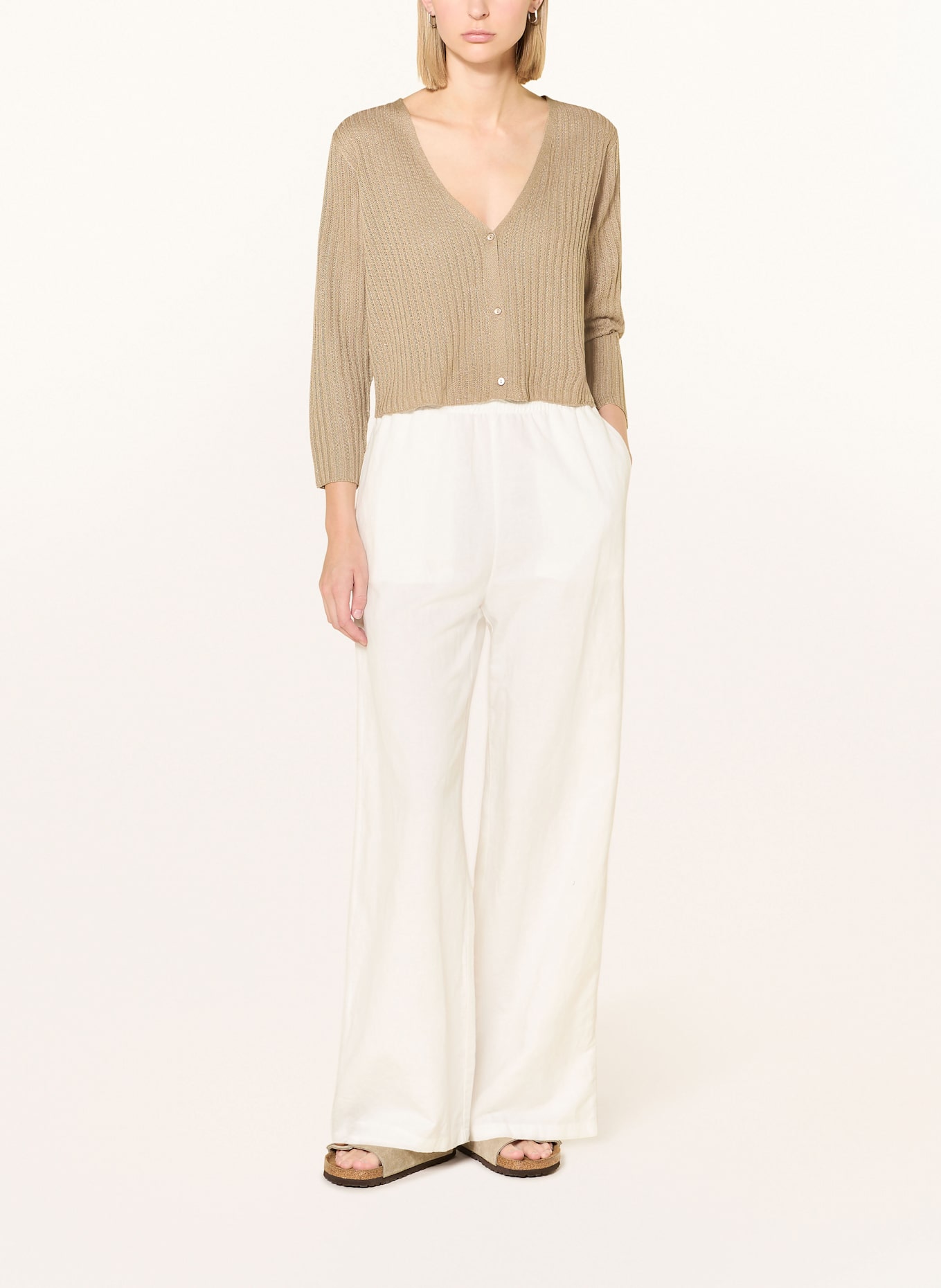 CARTOON Strickjacke mit Pailletten: HELLBRAUN