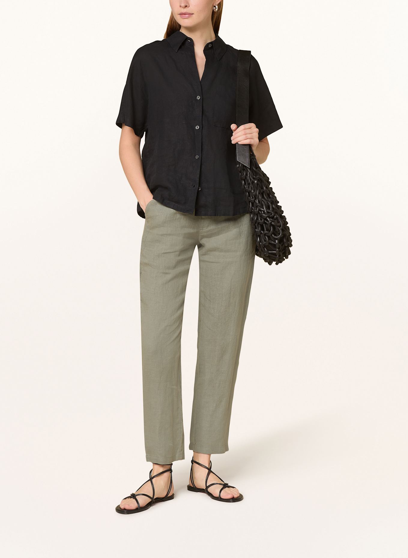 CARTOON Linen pants sort with glitter thread: GREEN