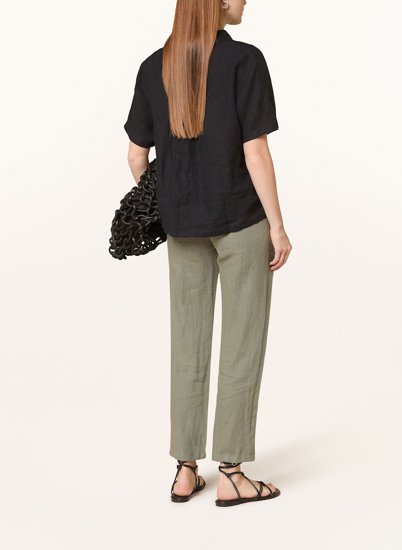 CARTOON Linen pants sort with glitter thread: GREEN