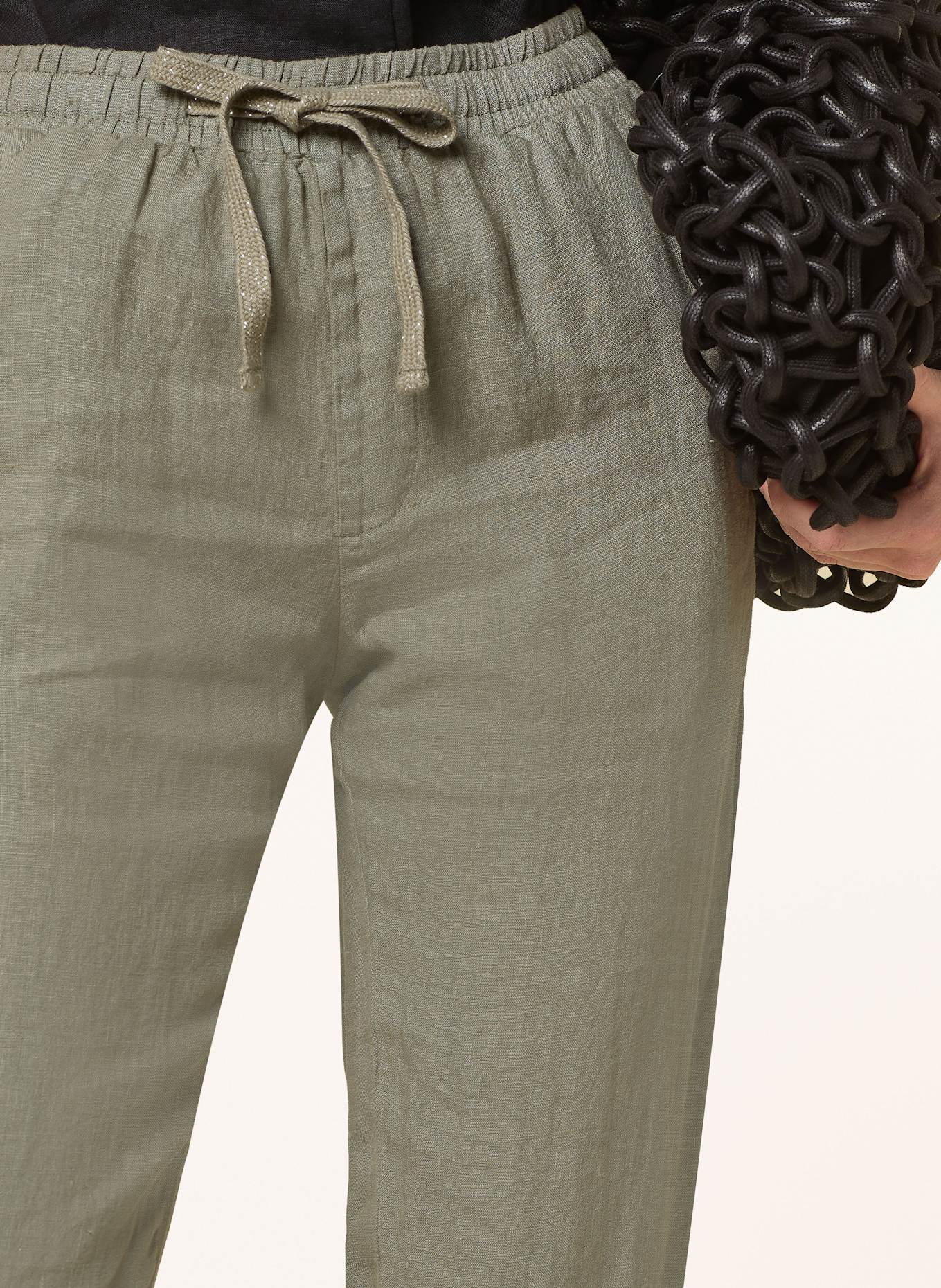 CARTOON Linen pants sort with glitter thread: GREEN