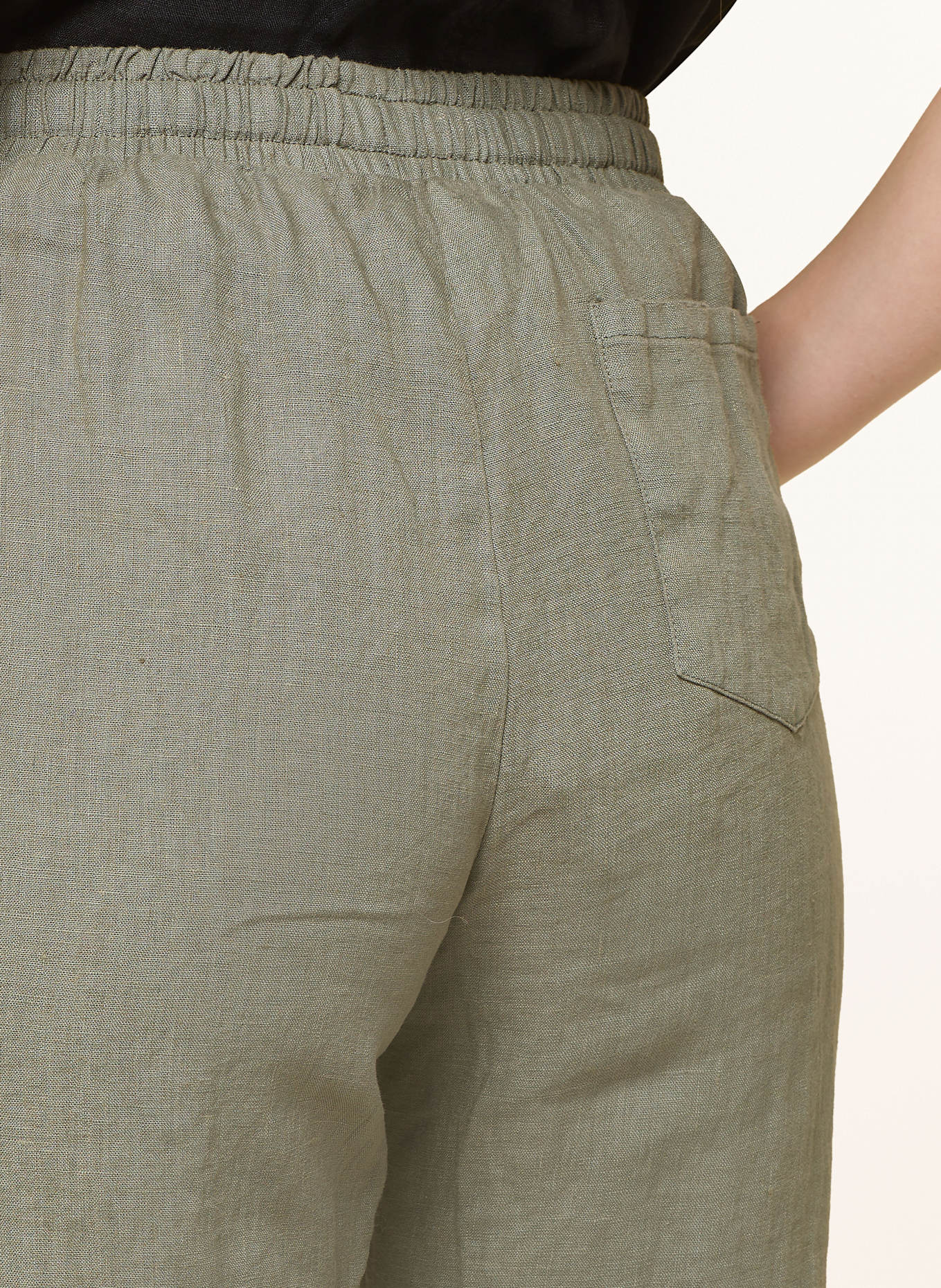 CARTOON Linen pants sort with glitter thread: GREEN
