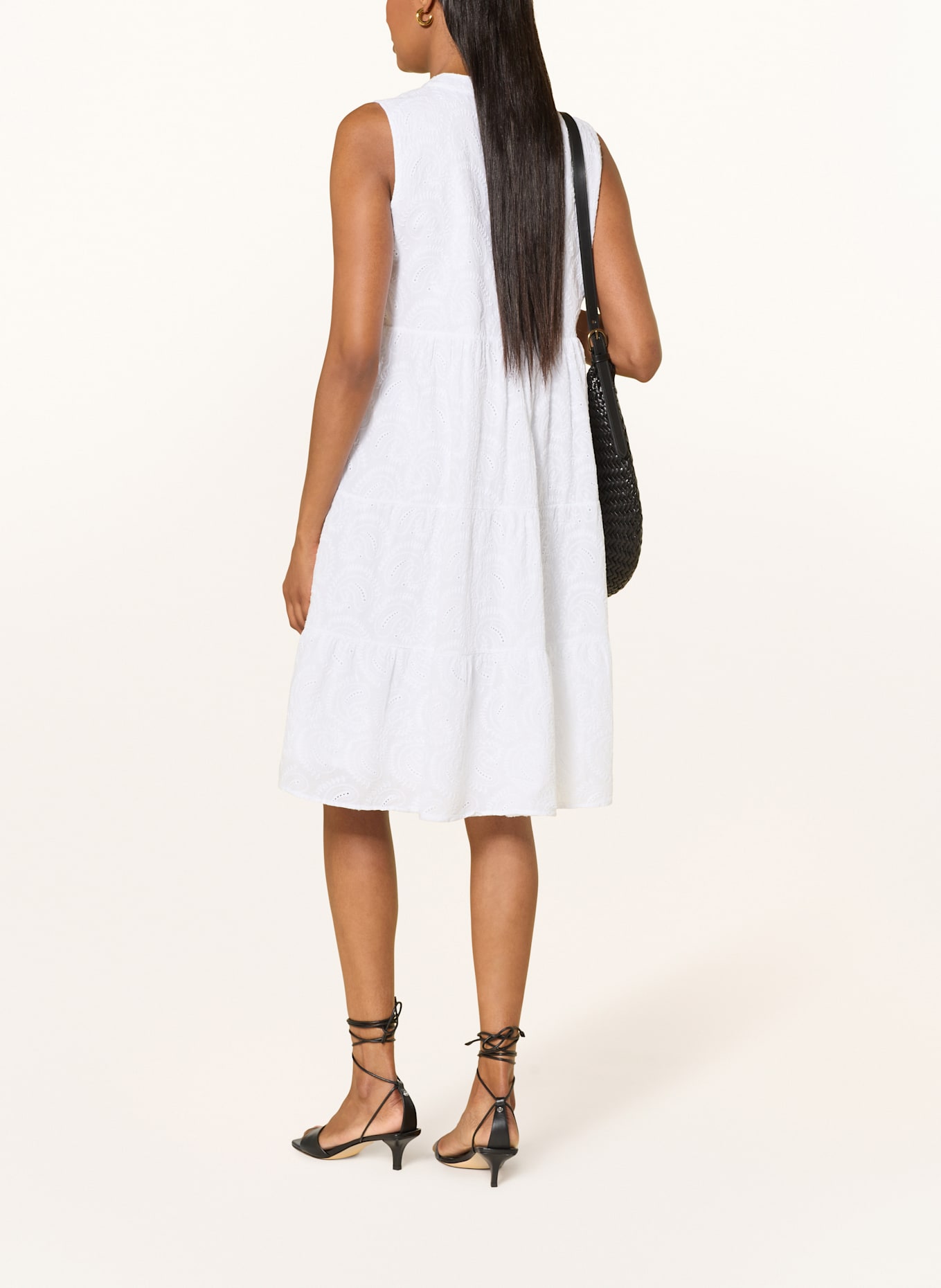 CARTOON Kleid mit Lochspitze: WEISS