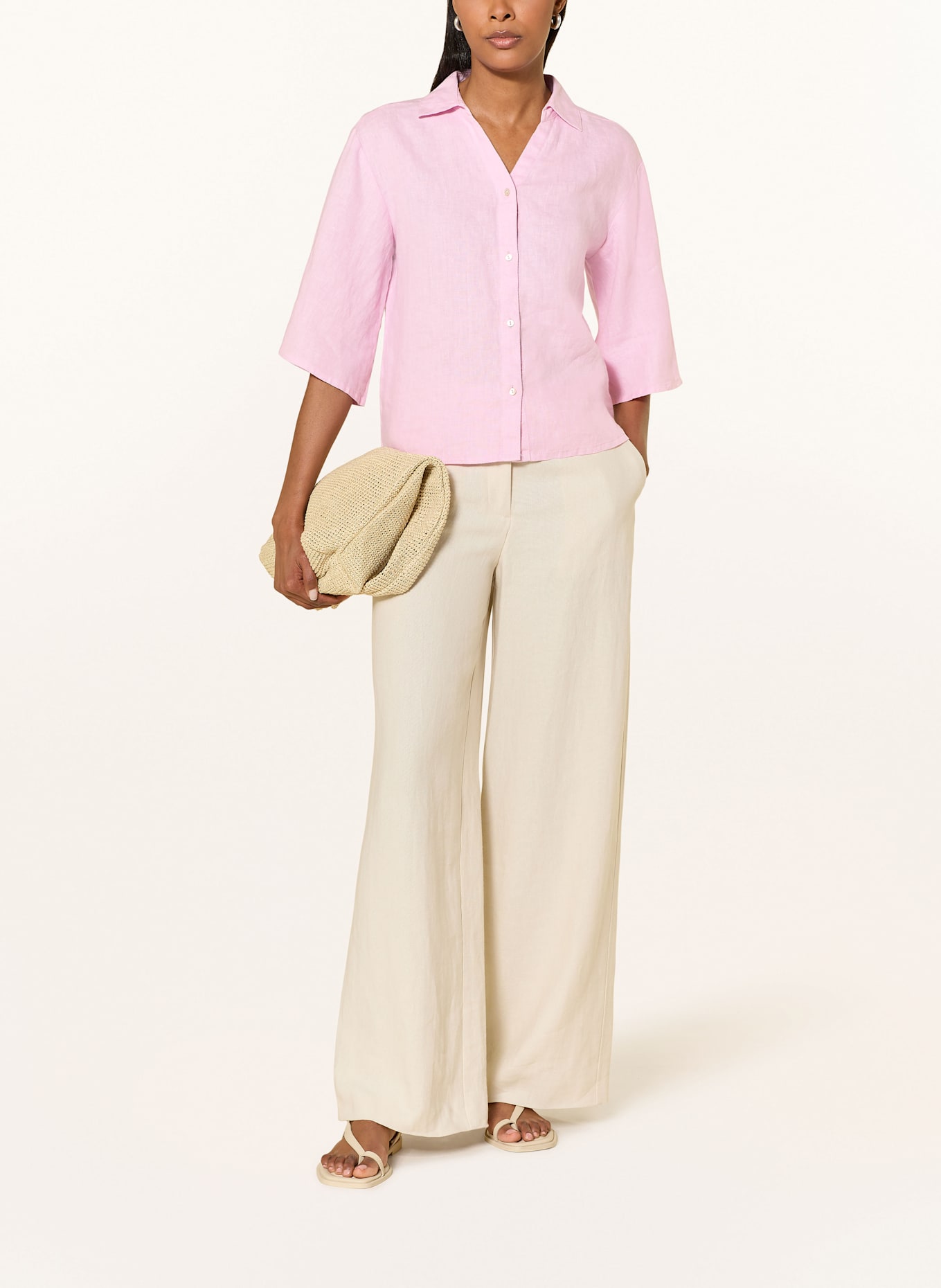 CARTOON Hemdbluse aus Leinen mit 3/4-Arm: ROSA