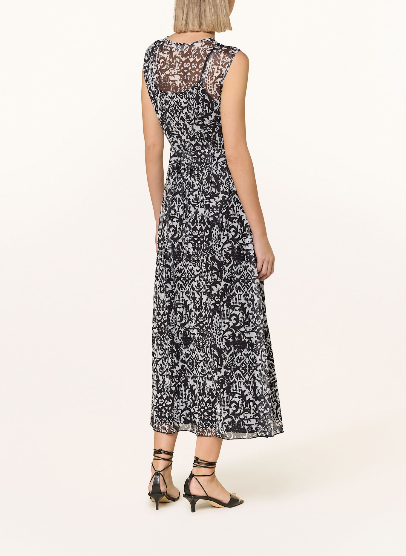 CARTOON Mesh-Kleid: WEISS / SCHWARZ