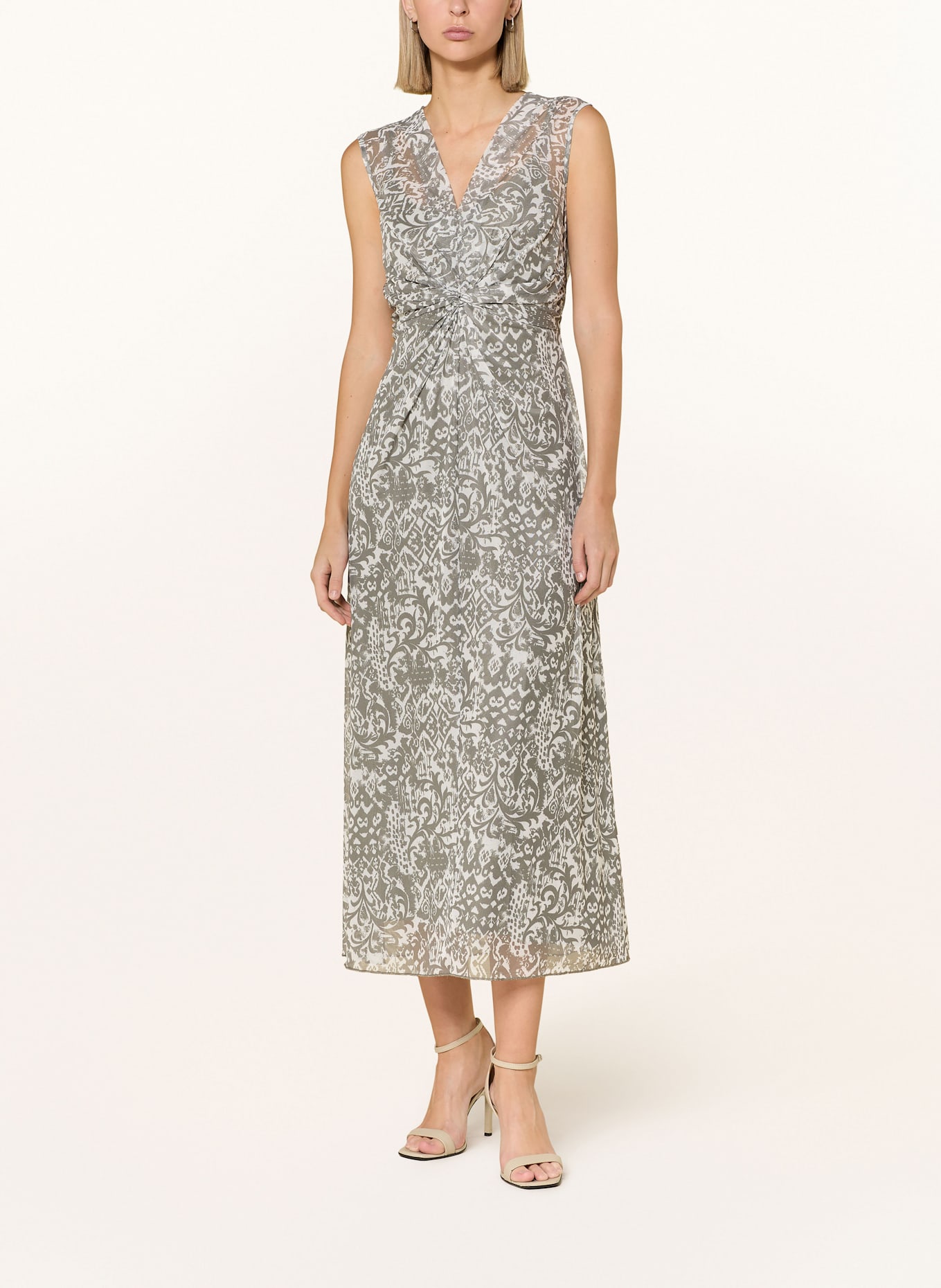 CARTOON Mesh-Kleid: WEISS / GRAU