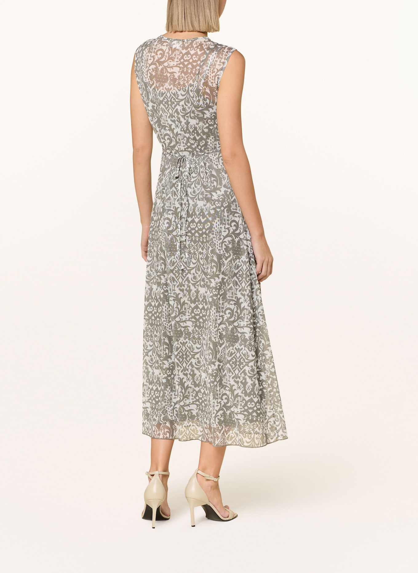 CARTOON Mesh-Kleid: WEISS / GRAU