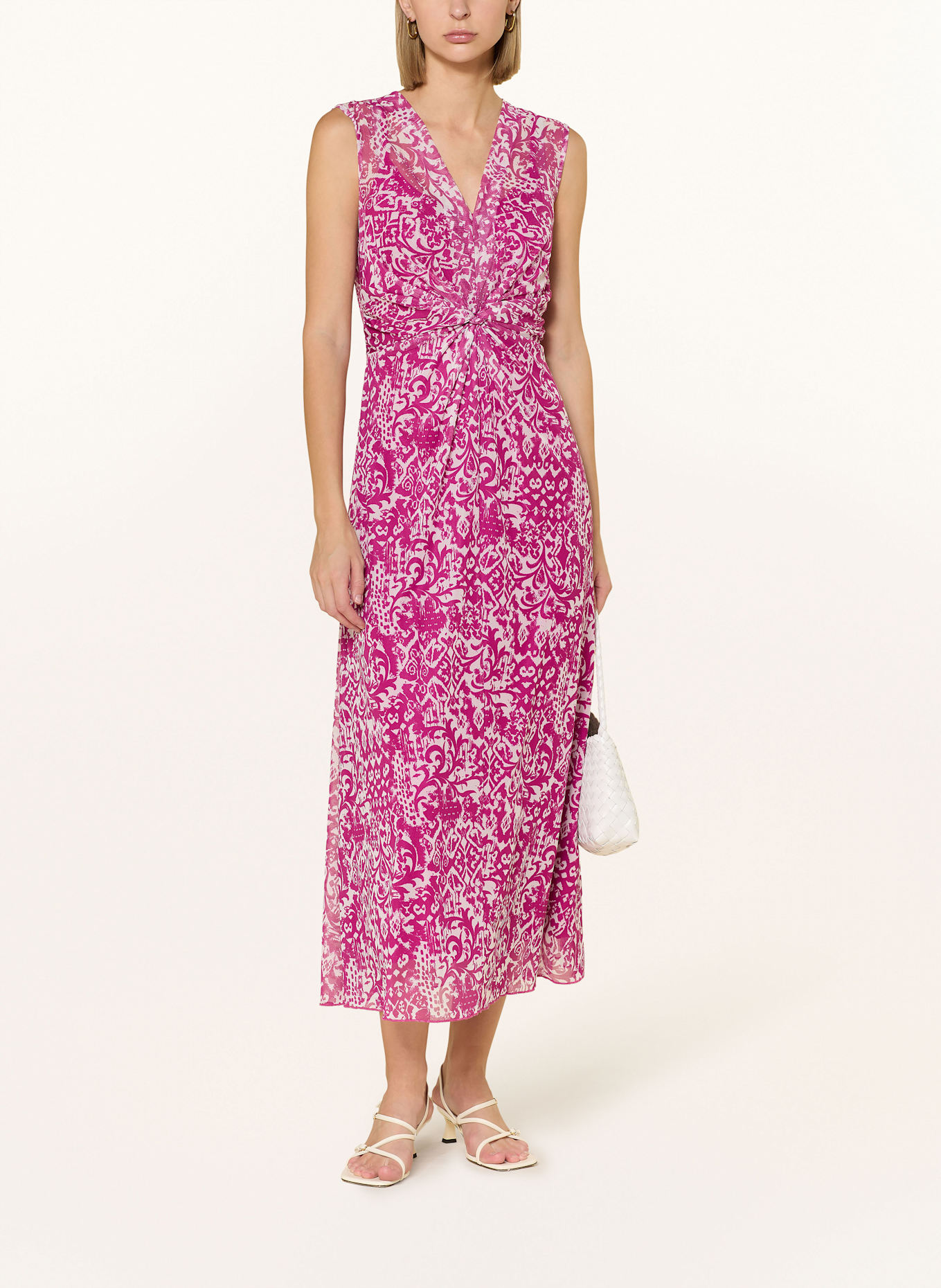 CARTOON Mesh-Kleid: FUCHSIA / WEISS