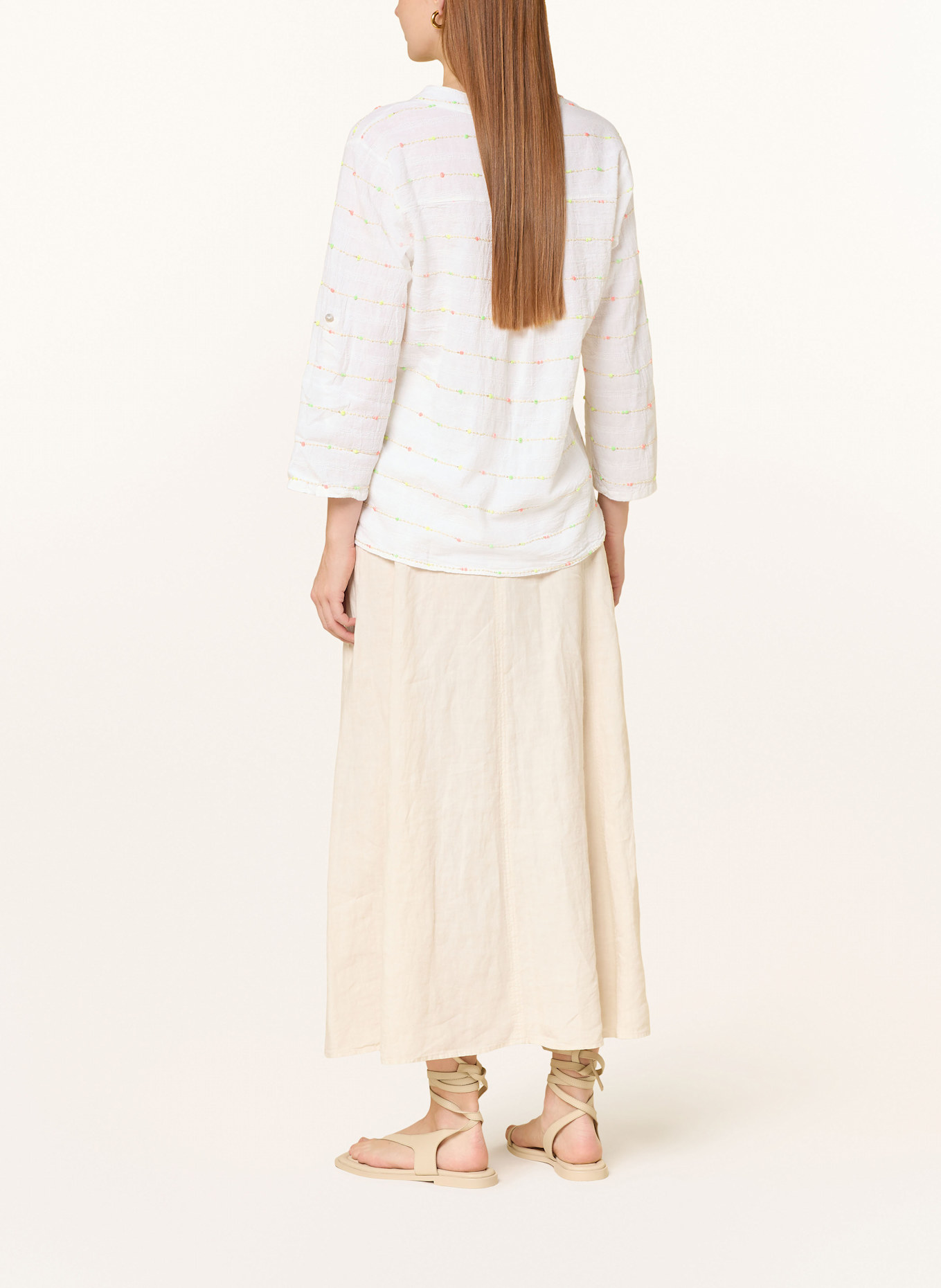 CARTOON Blusenshirt mit 3/4-Arm und Glitzergarn: ECRU