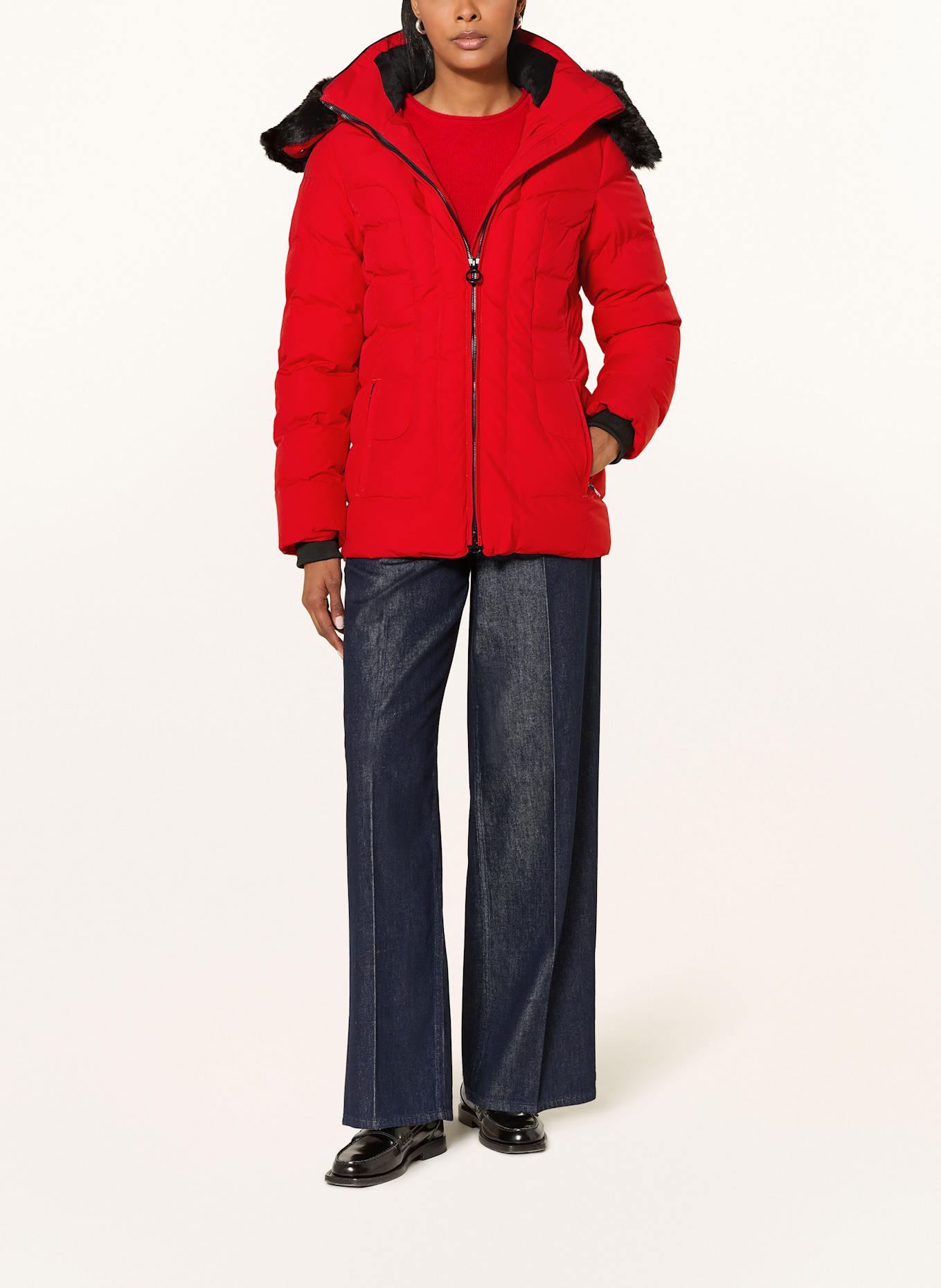WELLENSTEYN Steppjacke BELVITESSE MEDIUM mit DUPONT™ SORONA®-Isolierung und abnehmbarem Kunstpelz: ROT