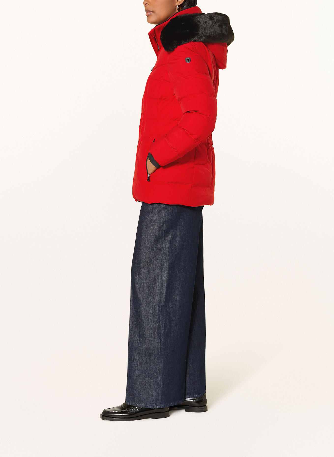 WELLENSTEYN Steppjacke BELVITESSE MEDIUM mit DUPONT™ SORONA®-Isolierung und abnehmbarem Kunstpelz: ROT