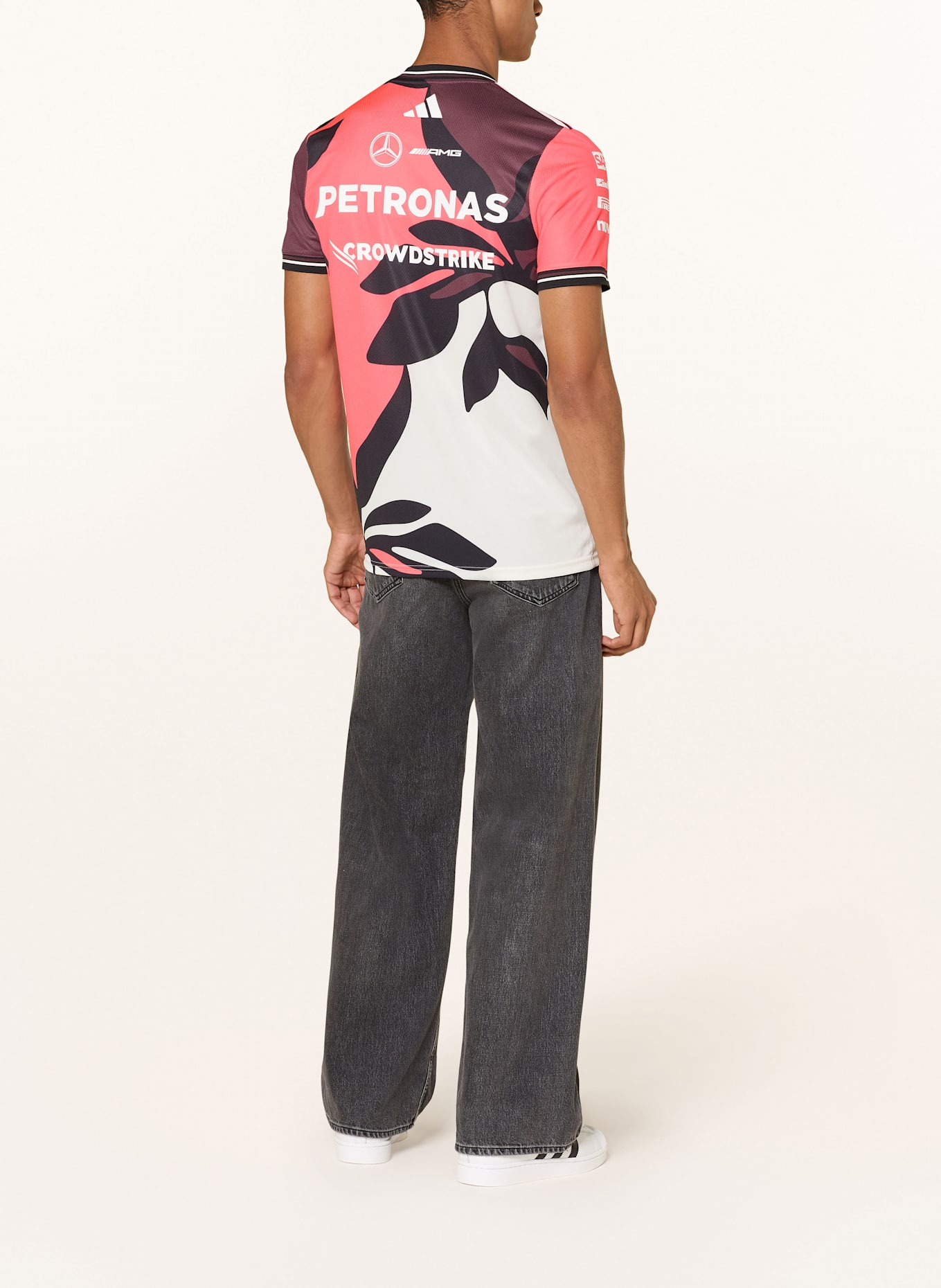 adidas Funktionsshirt MERCEDES - AMG PETRONAS FORMULA ONE TEAM DRIVER: DUNKELROT/ NEONORANGE/ ECRU