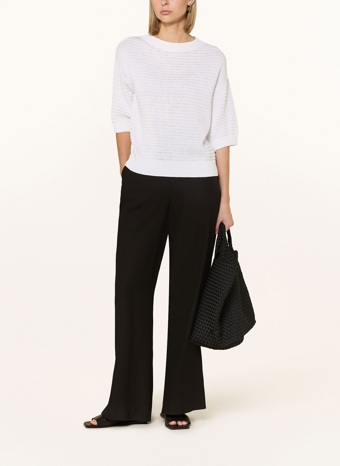 MAERZ MUENCHEN Pullover mit 3/4-Arm: WEISS