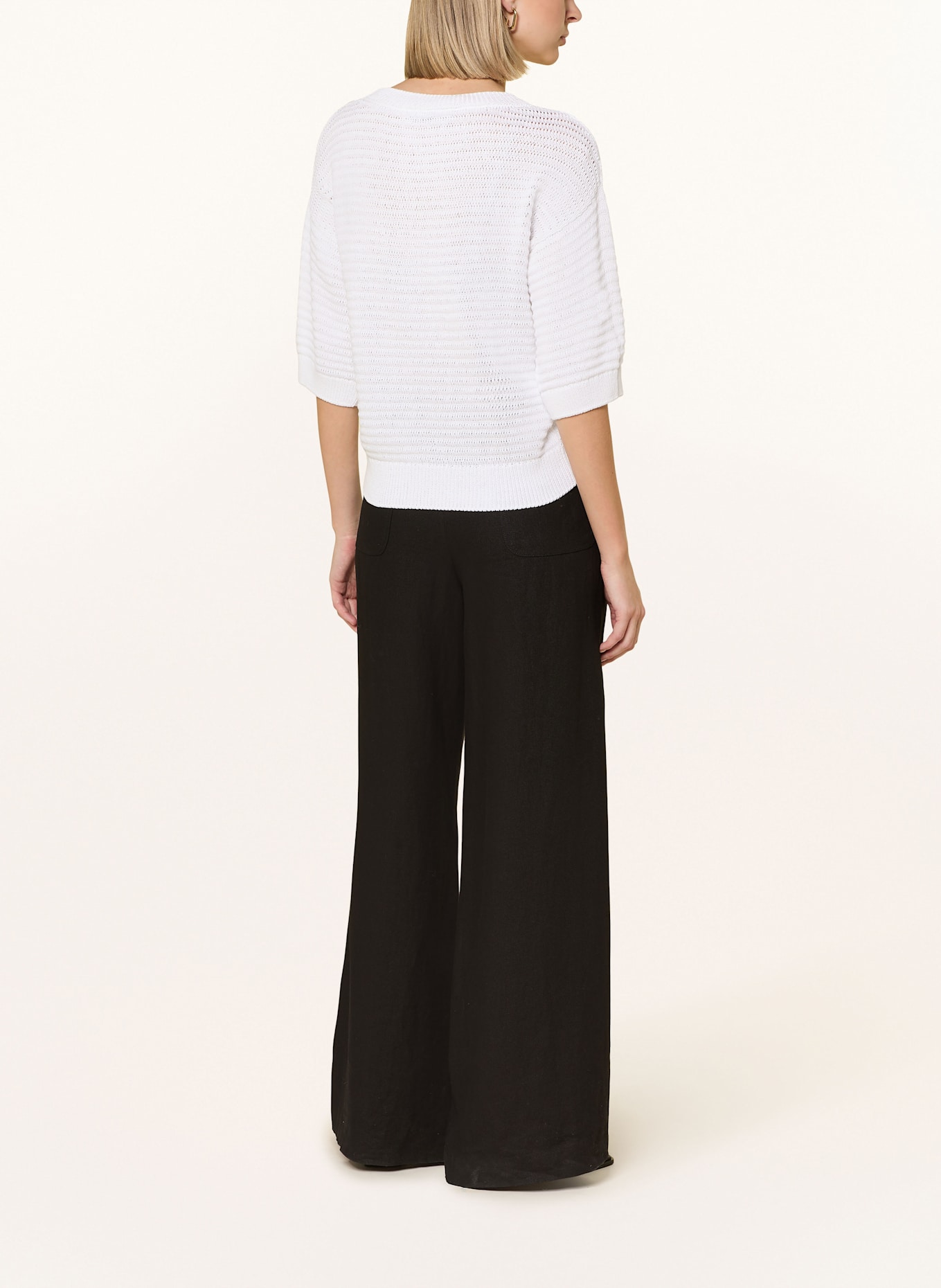 MAERZ MUENCHEN Pullover mit 3/4-Arm: WEISS