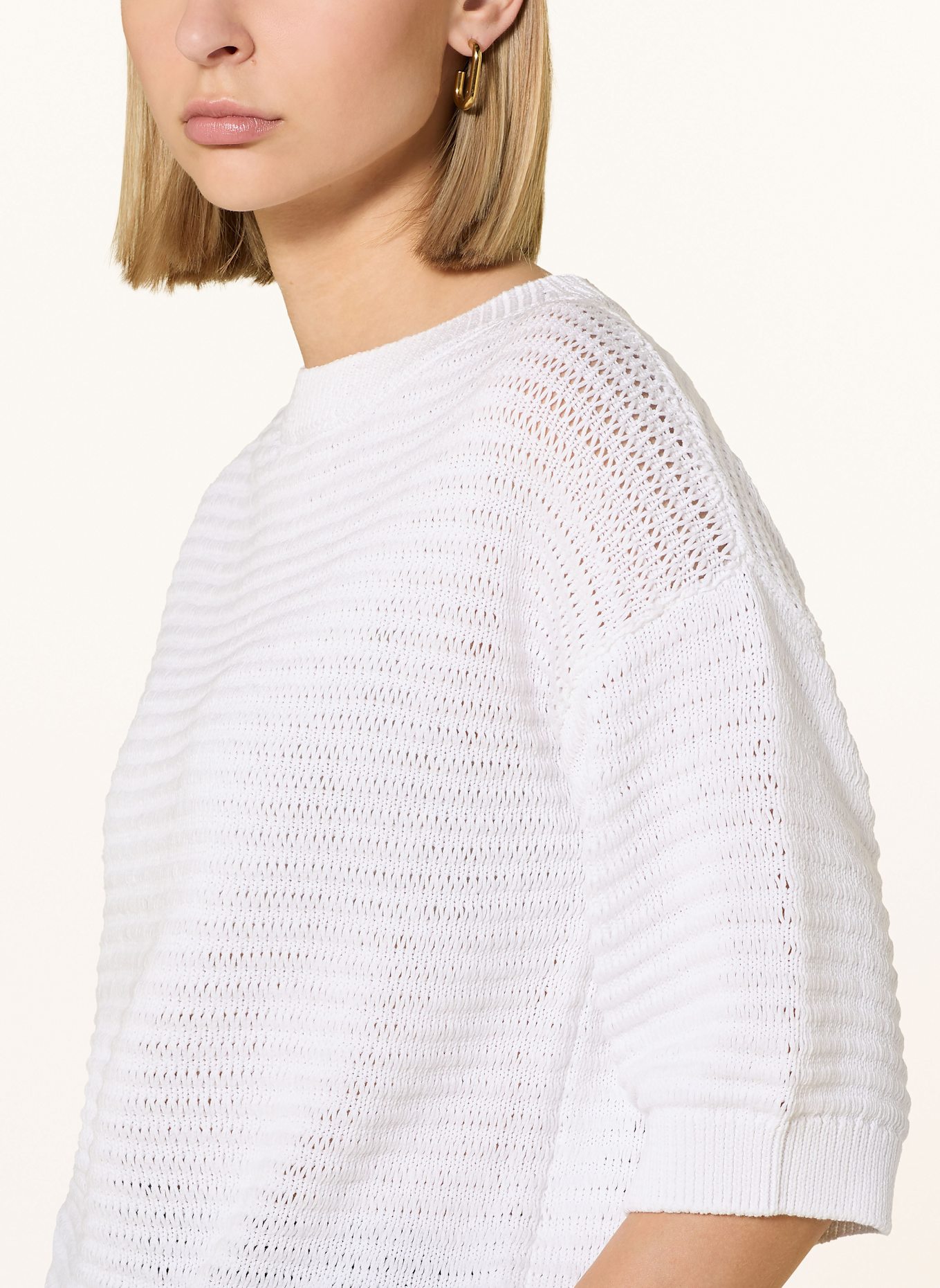 MAERZ MUENCHEN Pullover mit 3/4-Arm: WEISS