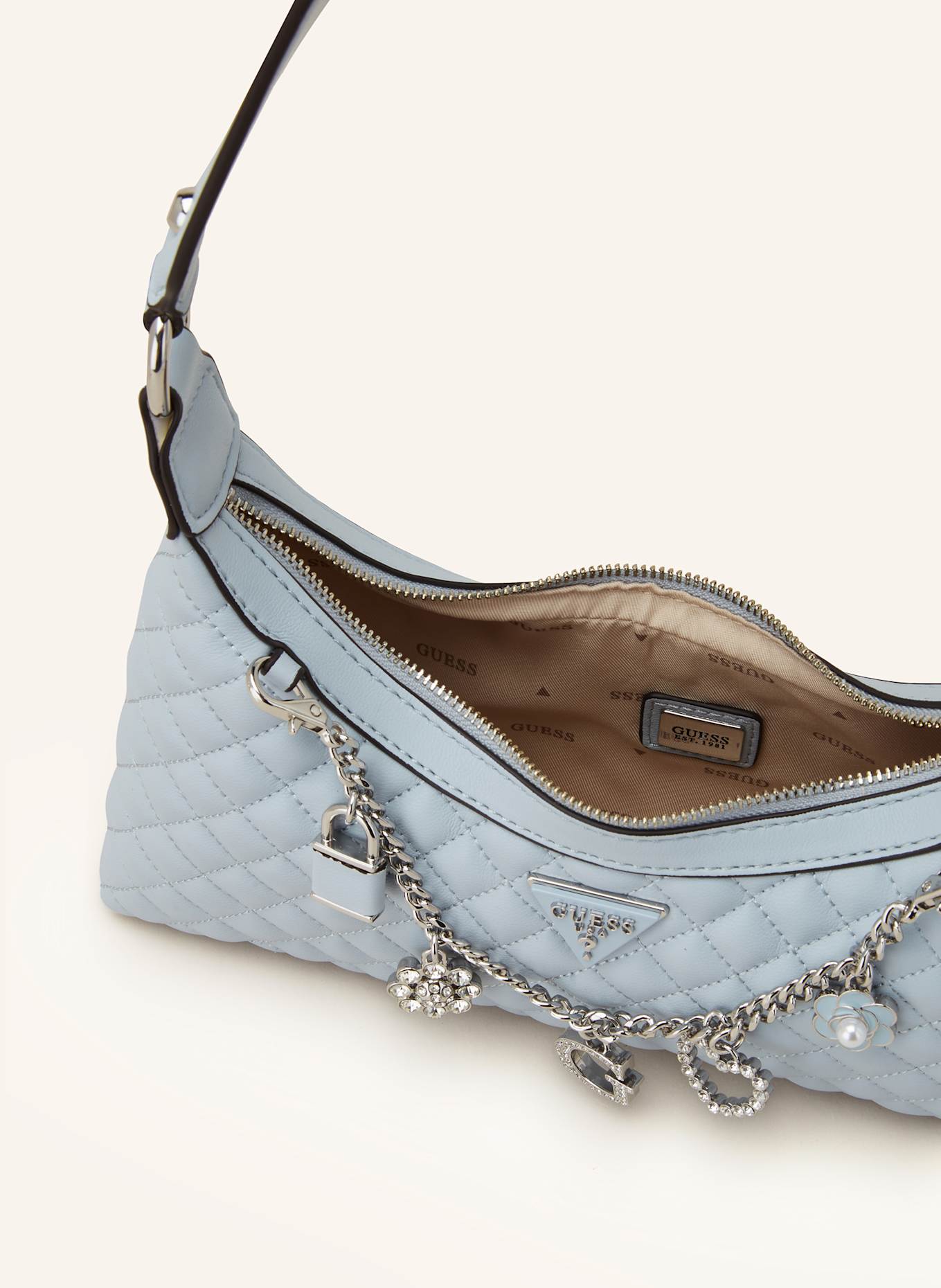 GUESS Schultertasche EVERLEE: HELLBLAU