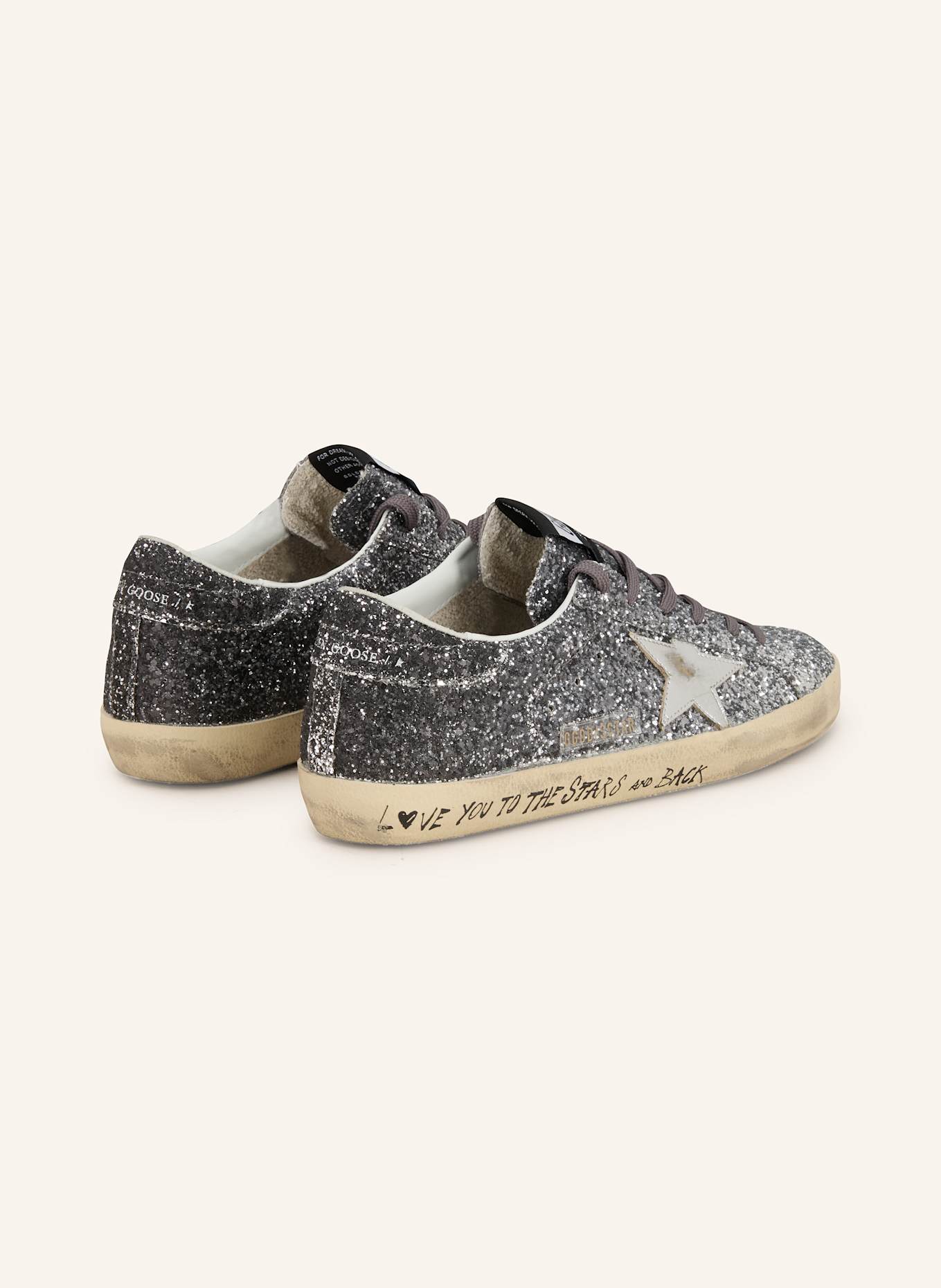 GOLDEN GOOSE Sneaker SUPER-STAR: SCHWARZ / SILBER