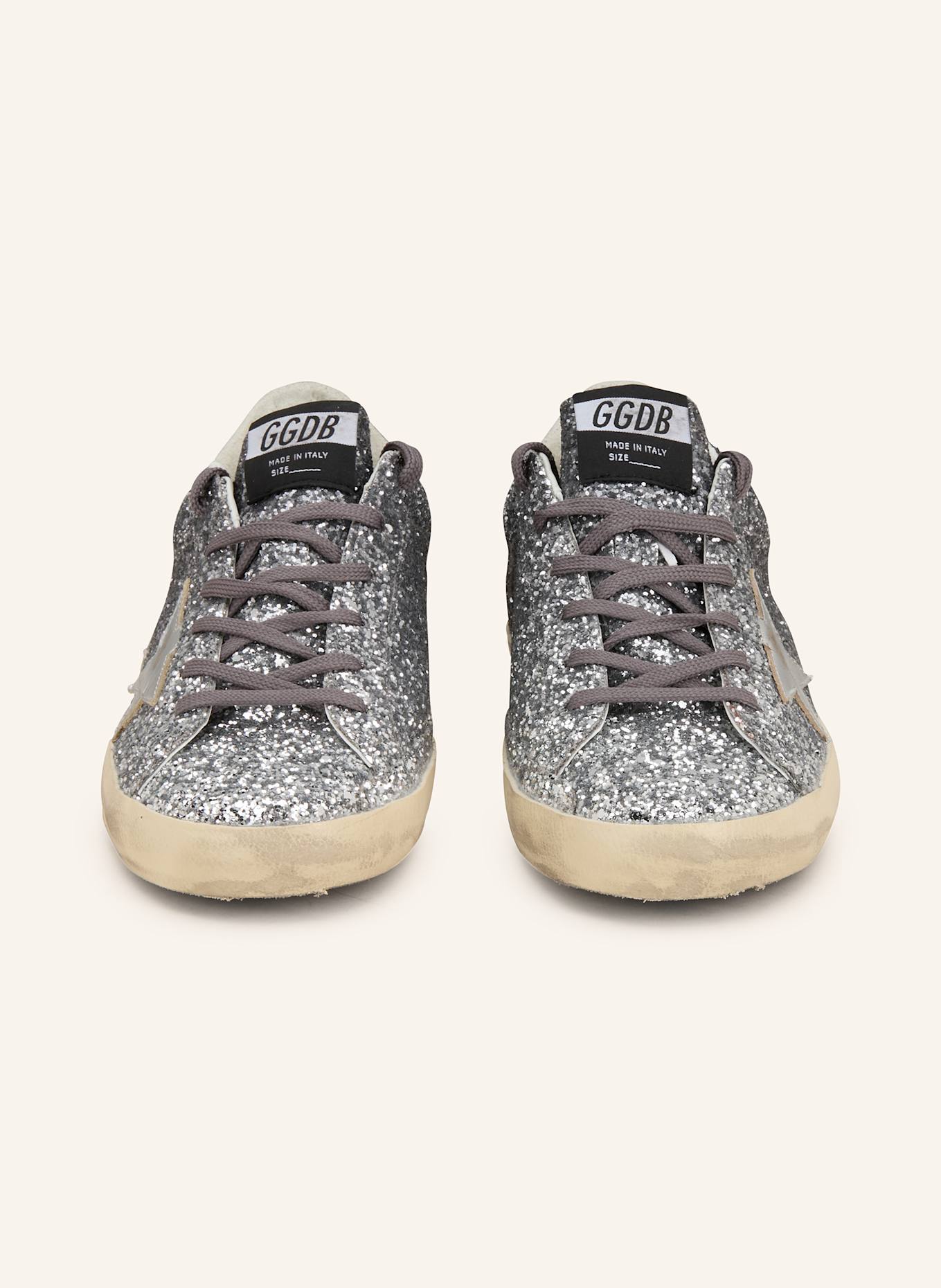 GOLDEN GOOSE Sneaker SUPER-STAR: SCHWARZ / SILBER