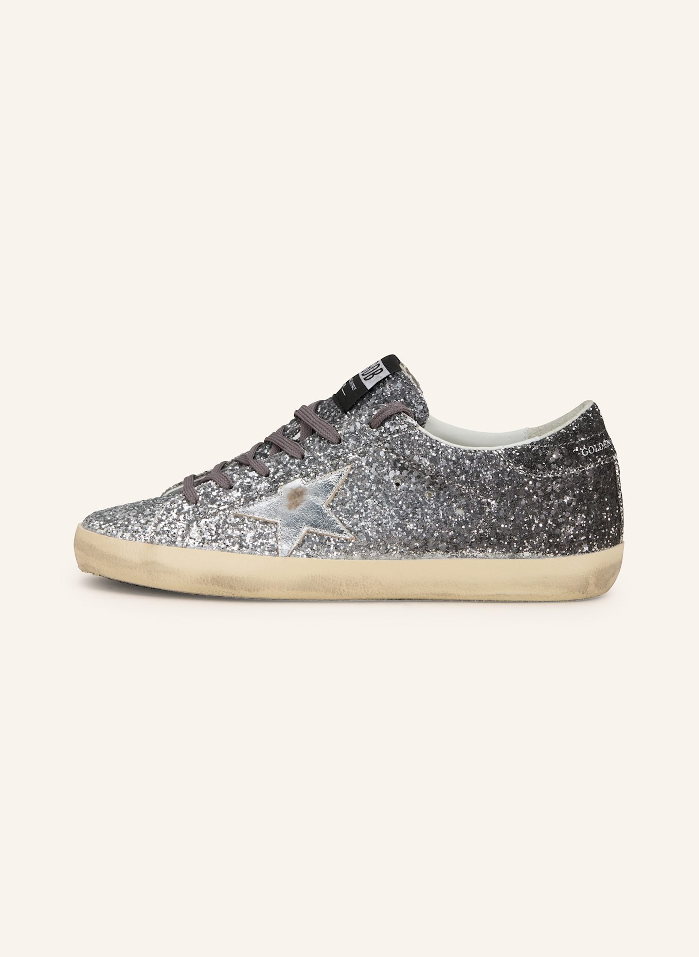 GOLDEN GOOSE Sneaker SUPER-STAR: SCHWARZ / SILBER