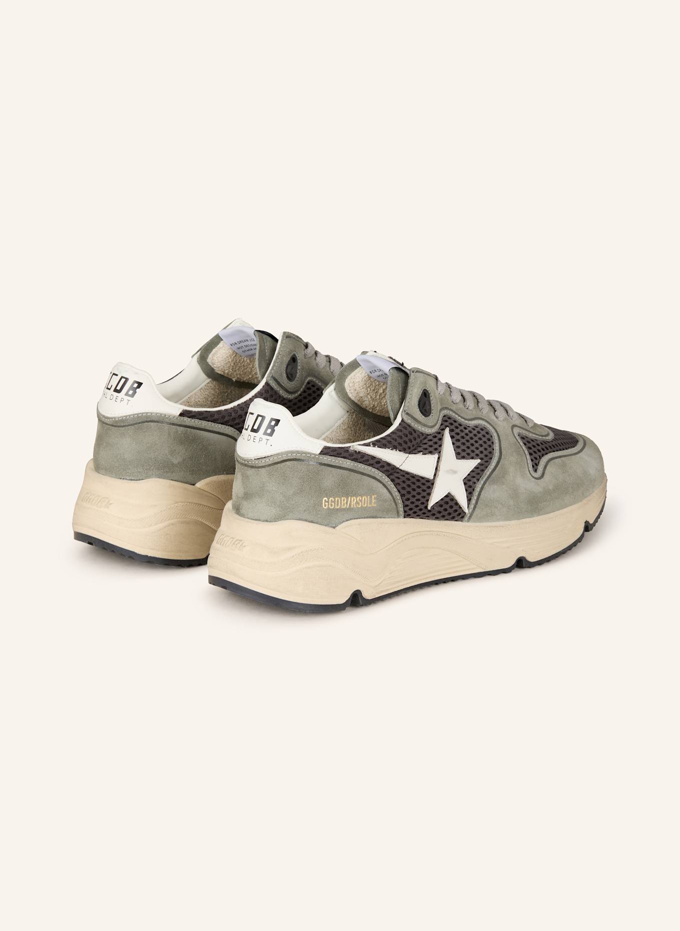 GOLDEN GOOSE Sneaker RUNNING SOLE: KHAKI/ DUNKELGRAU/ ECRU