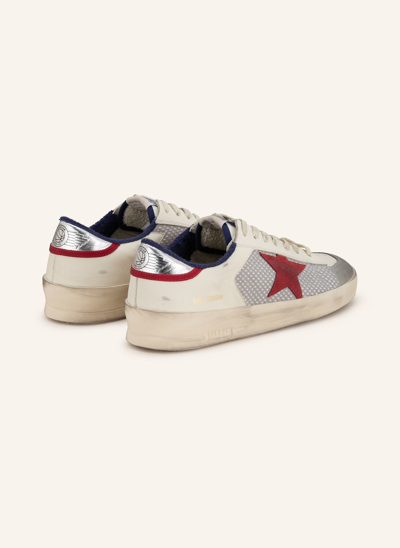 GOLDEN GOOSE Sneaker STARDAN: WEISS/ GRAU/ DUNKELROT