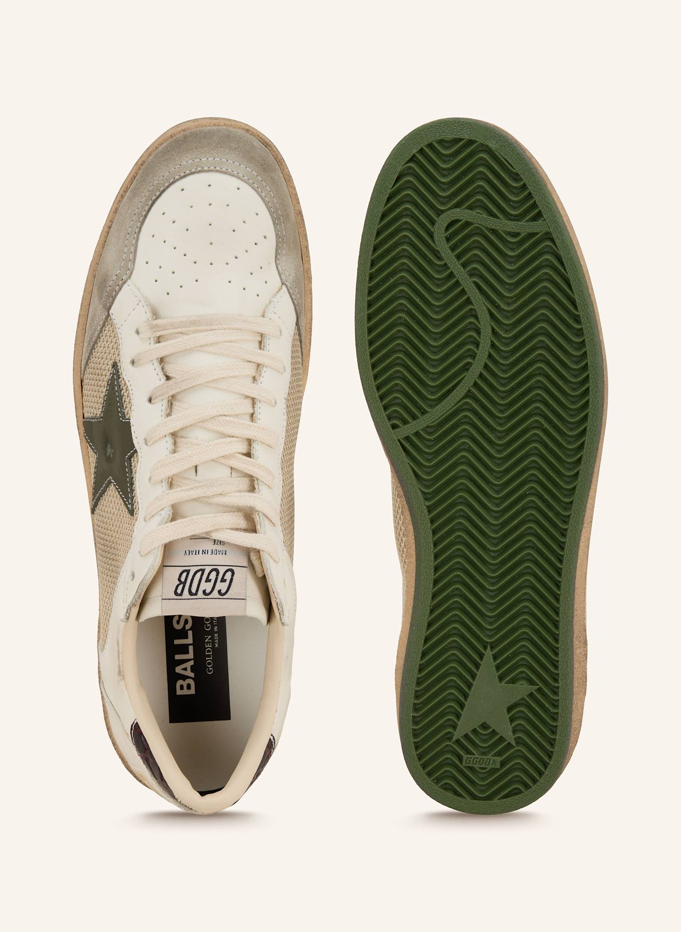 GOLDEN GOOSE Sneaker BALL STAR: BEIGE/ ECRU/ GRAU