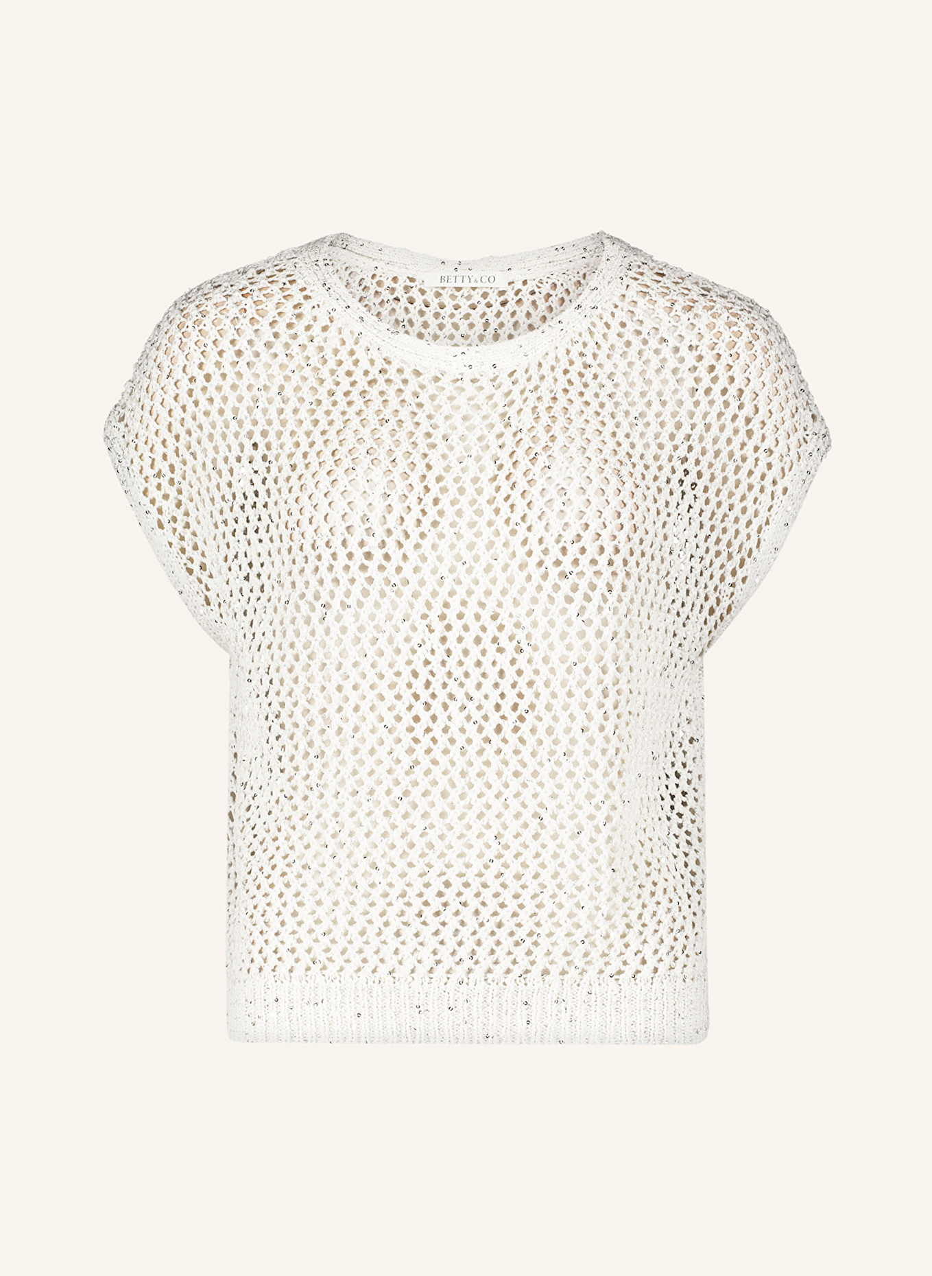 BETTY&CO Pullunder mit Pailletten: WEISS / SILBER