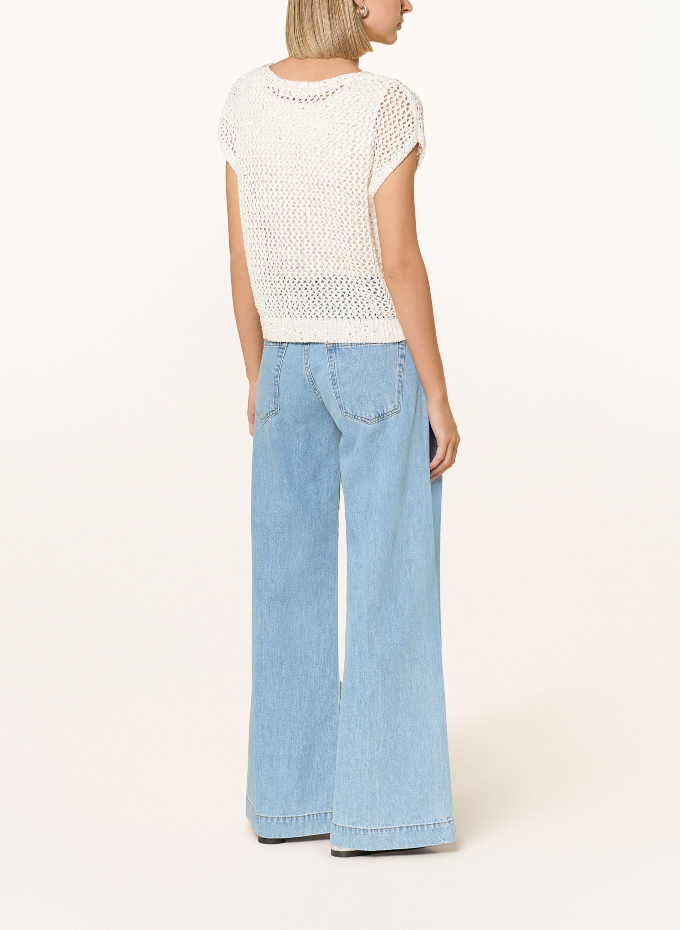 BETTY&CO Pullunder mit Pailletten: WEISS / SILBER