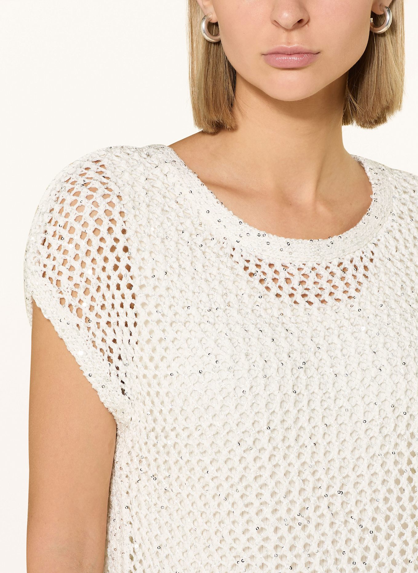 BETTY&CO Pullunder mit Pailletten: WEISS / SILBER