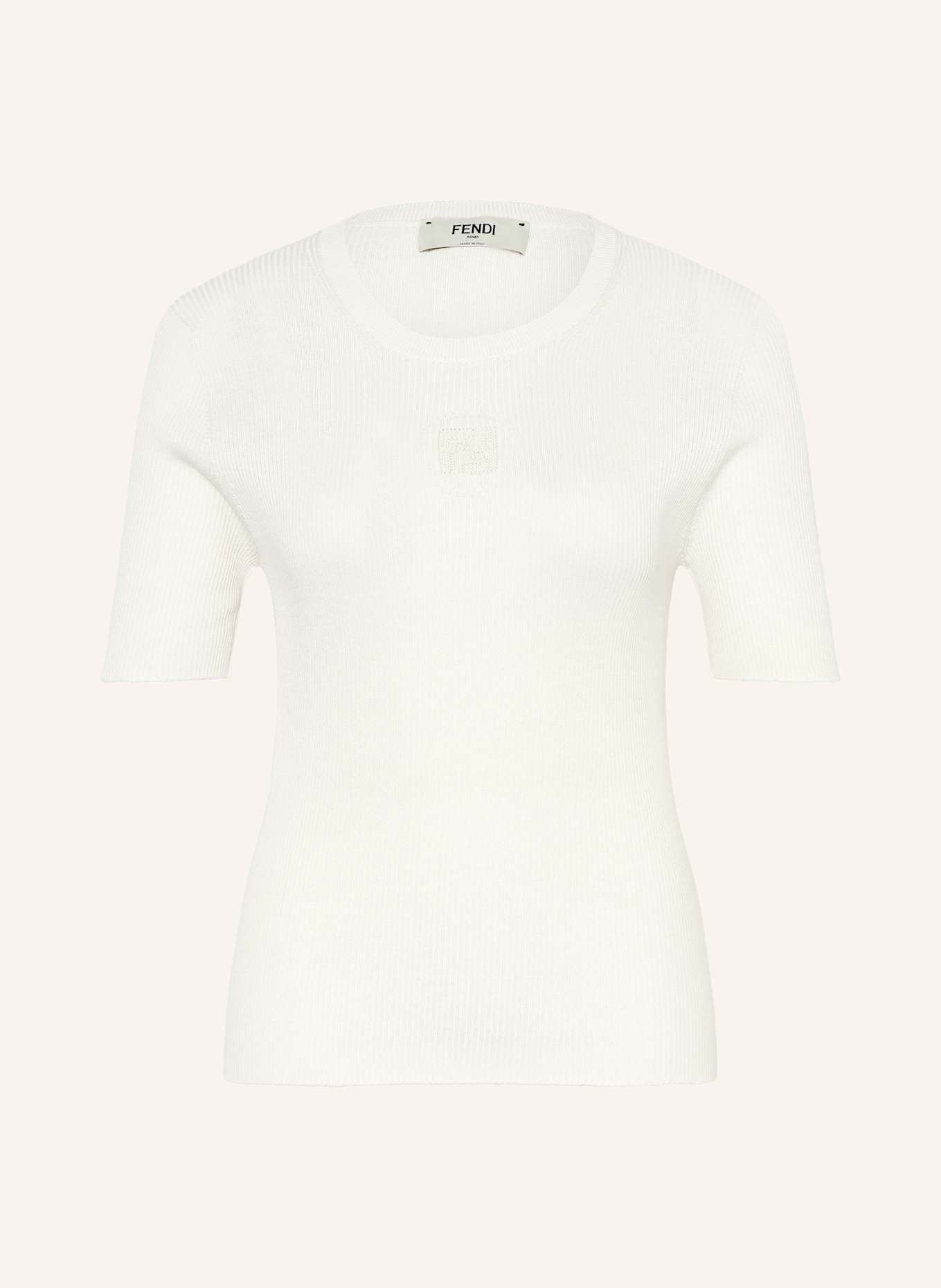 FENDI Strickshirt mit Seide: ECRU