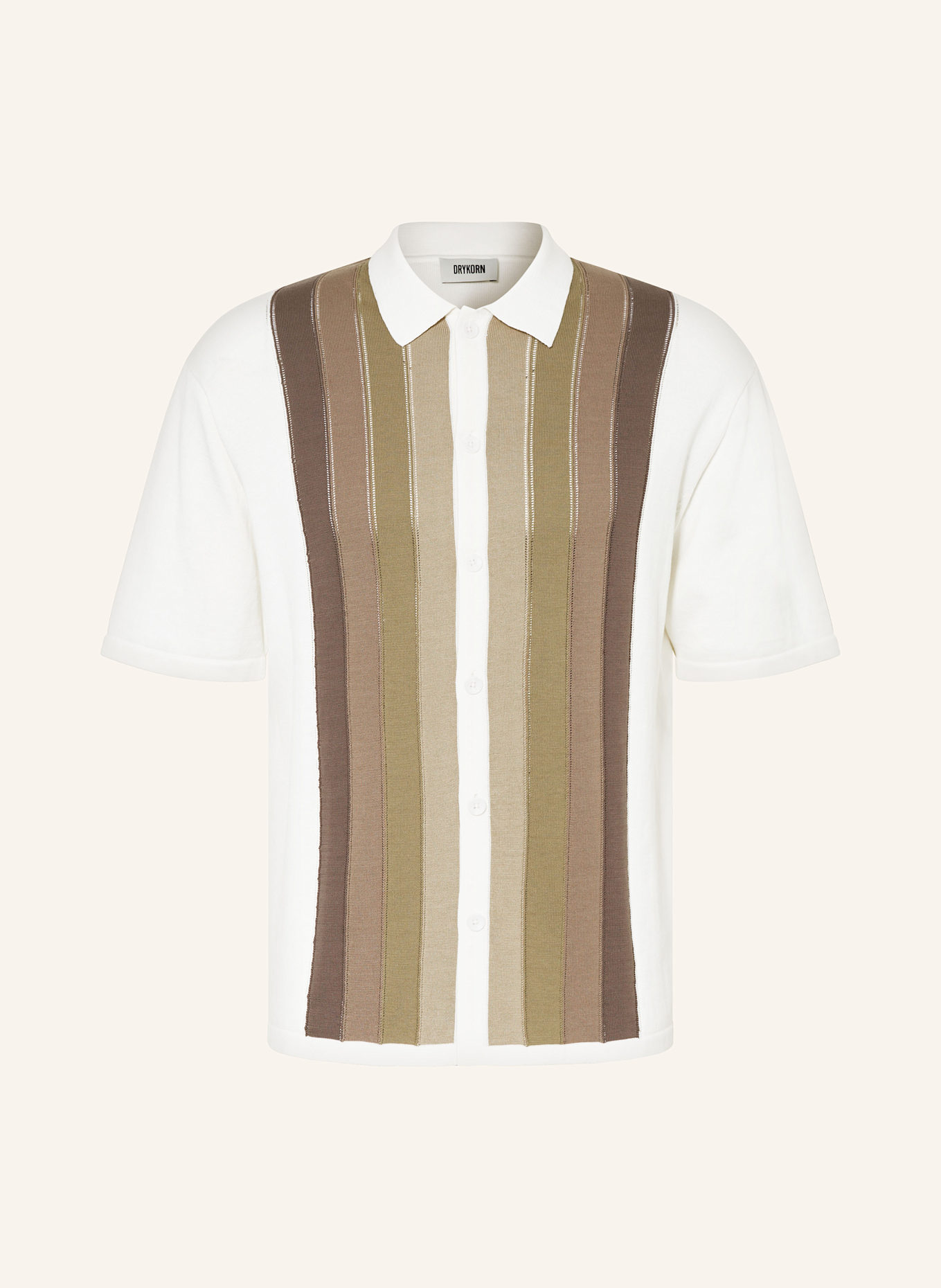DRYKORN Strickhemd DANTTE Relaxed Fit: ECRU/ BRAUN