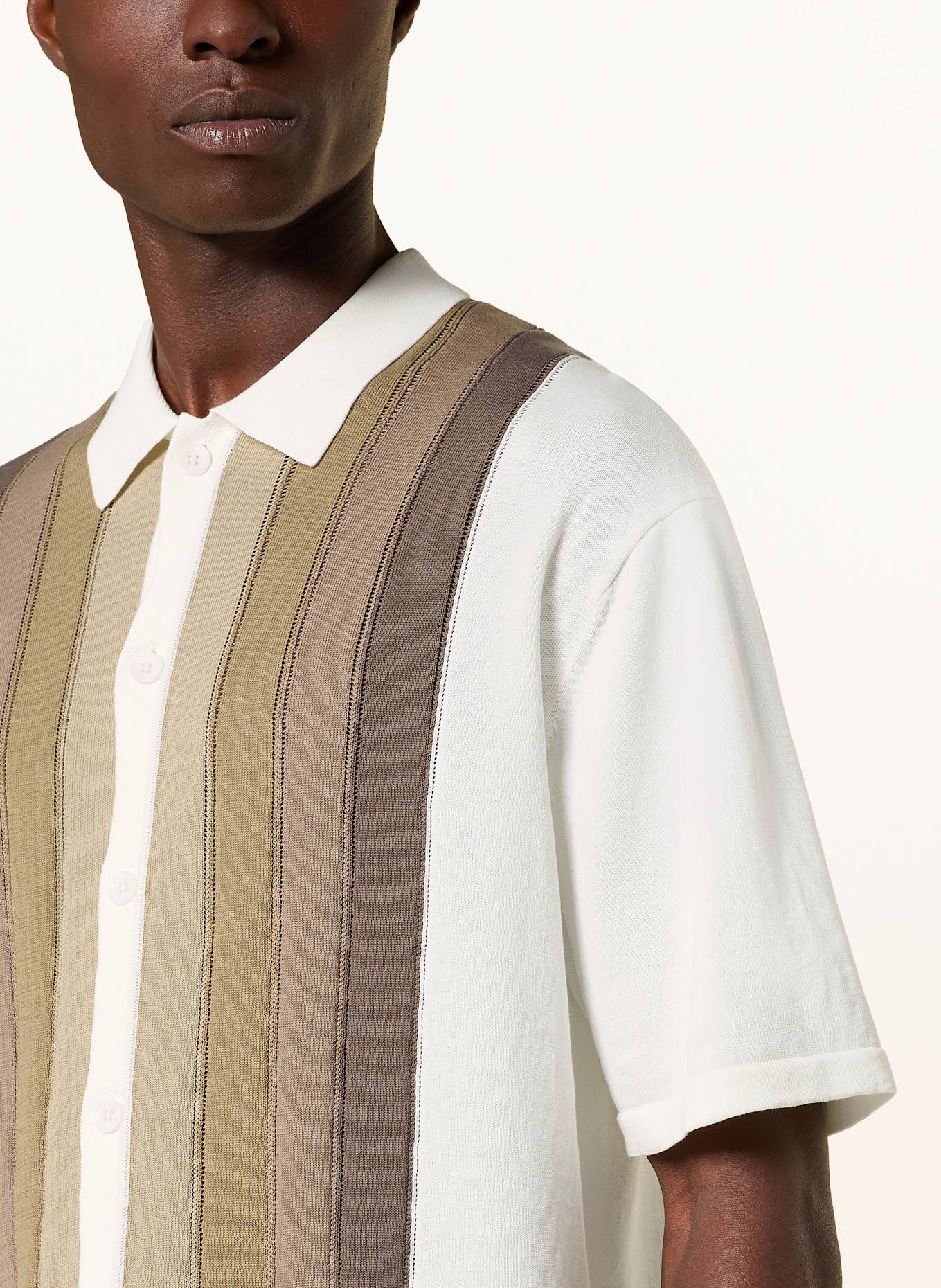 DRYKORN Strickhemd DANTTE Relaxed Fit: ECRU/ BRAUN