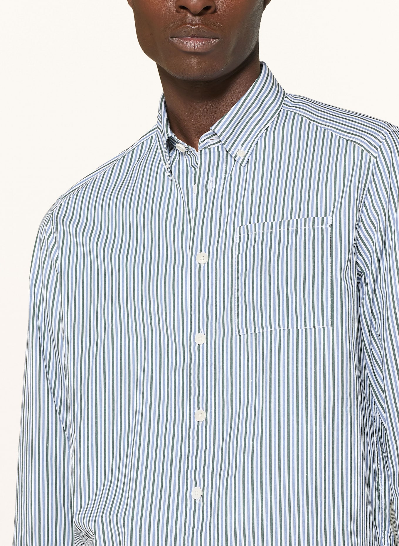 DRYKORN Hemd LIET Comfort Fit: DUNKELGRÜN/ BLAUGRAU