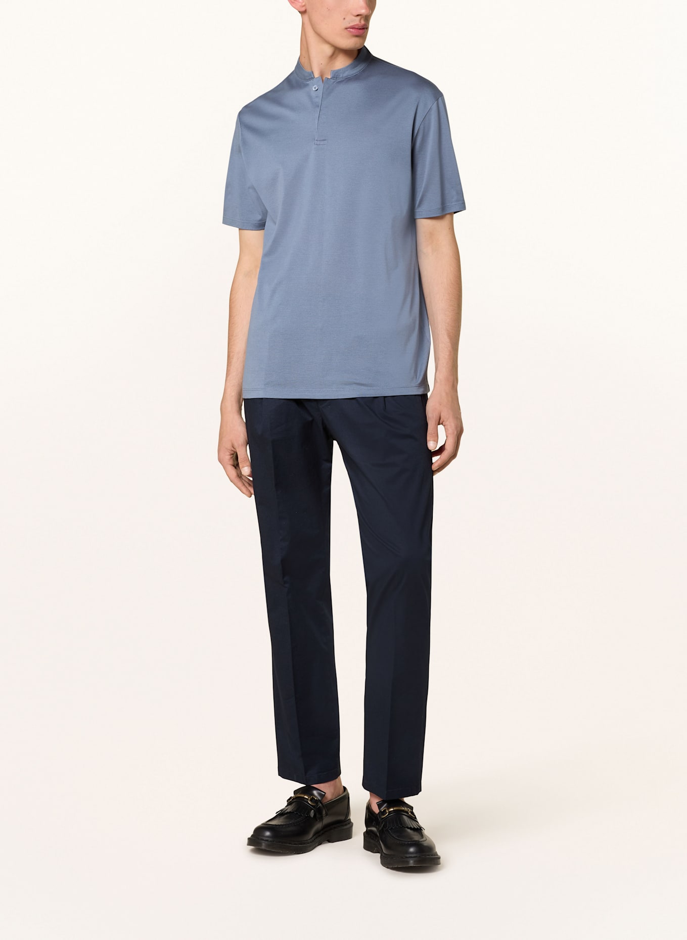 DRYKORN Jersey polo jumper shirt LOUIS: GRAY
